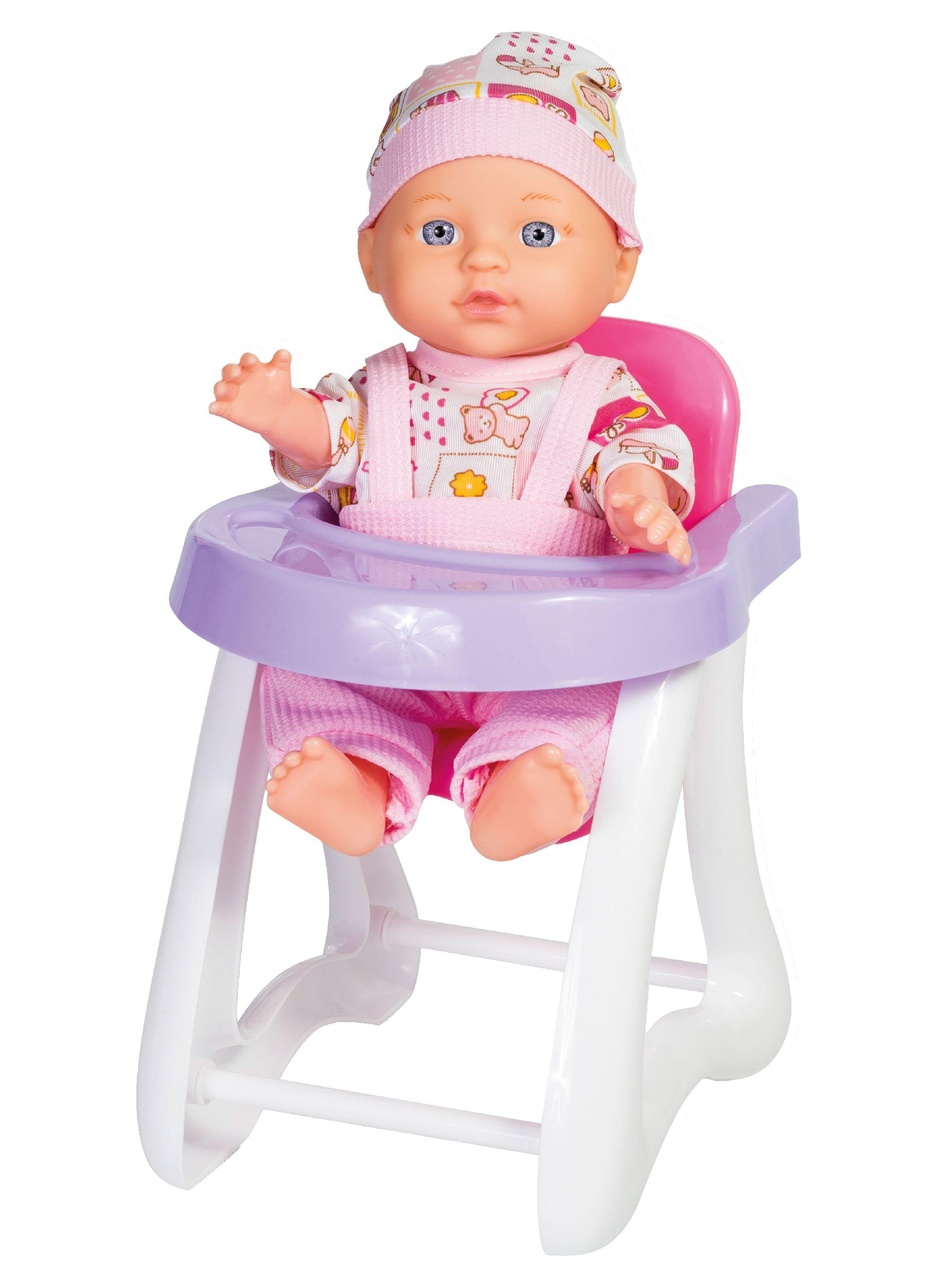 Mueñca de Cuerpo Duro 28 cm + Sillita para Comer-2