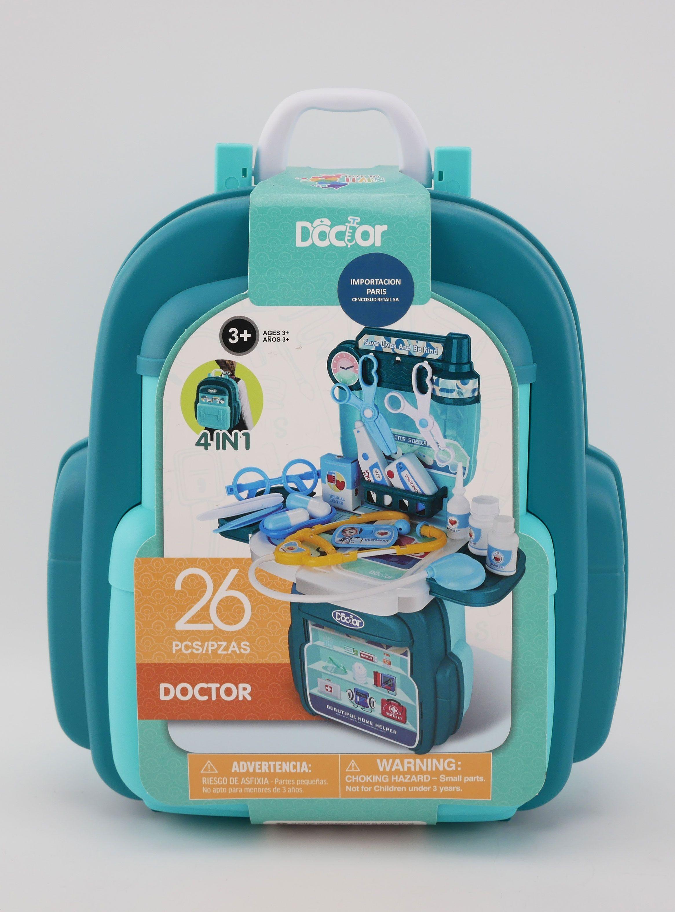 Maleta de Doctor 4 en 1 Niño Verde-2