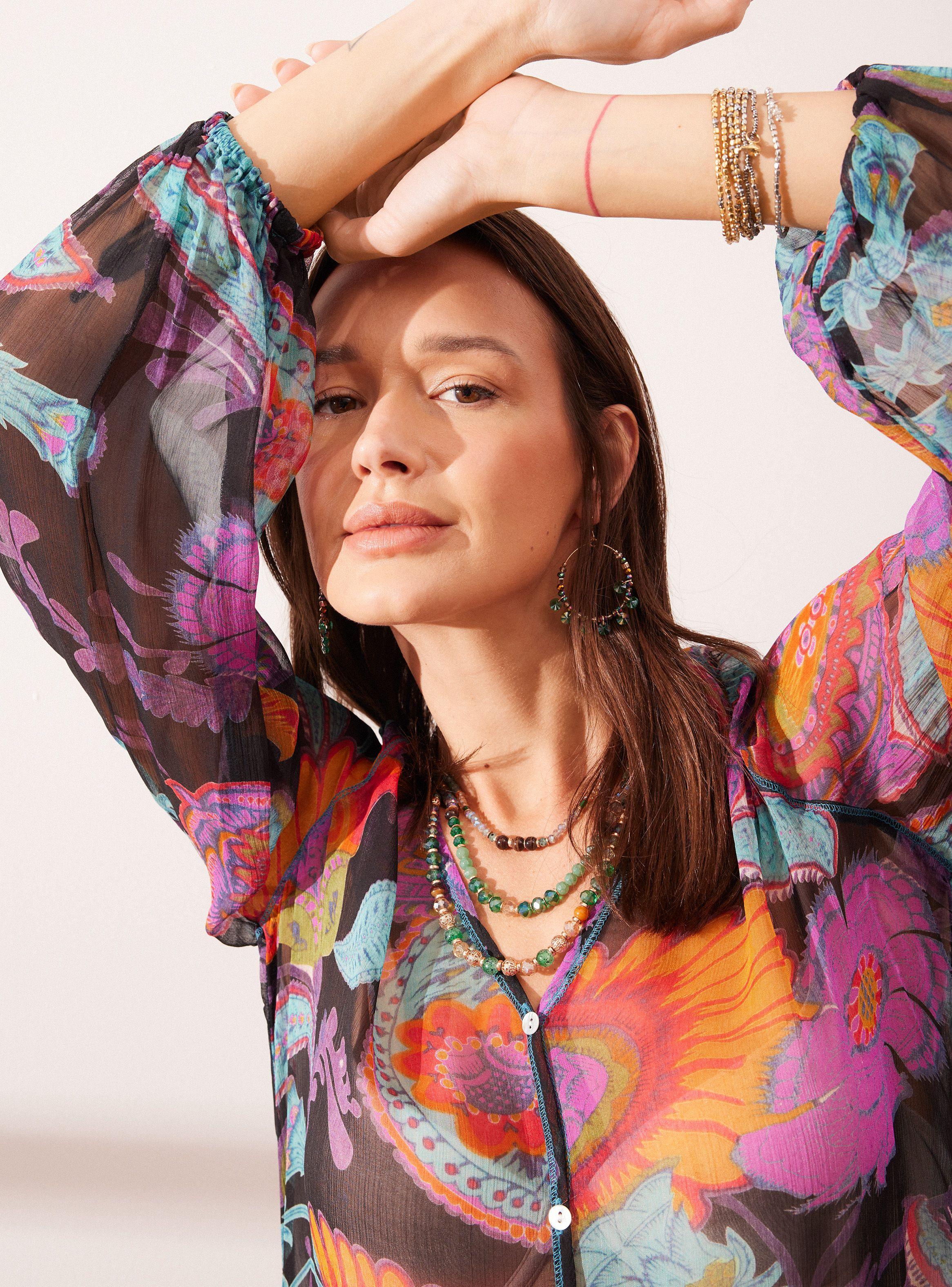 Blusa Estampada Transparente-2