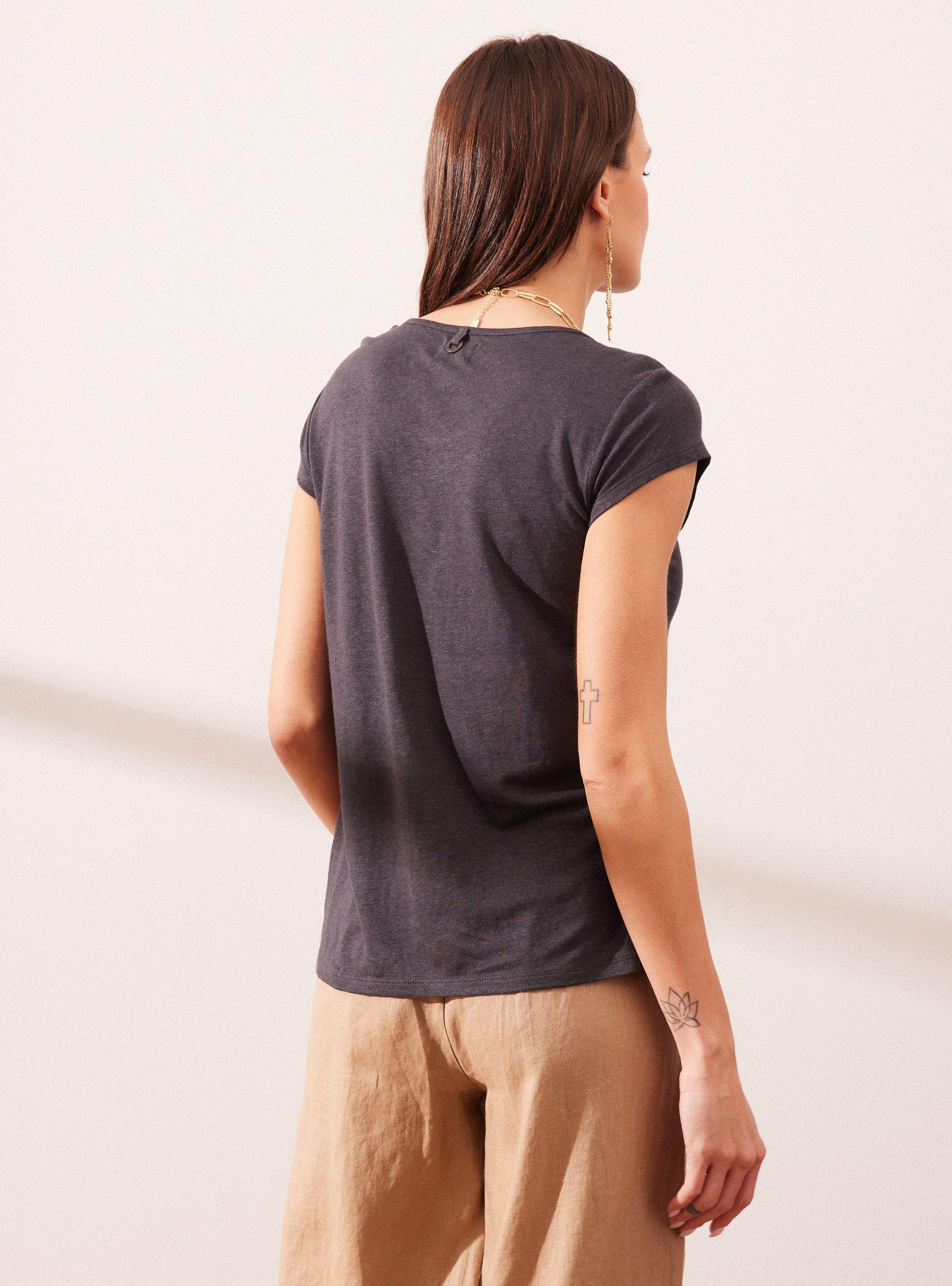 Polera Estampado Mandala Folia con Lino-1