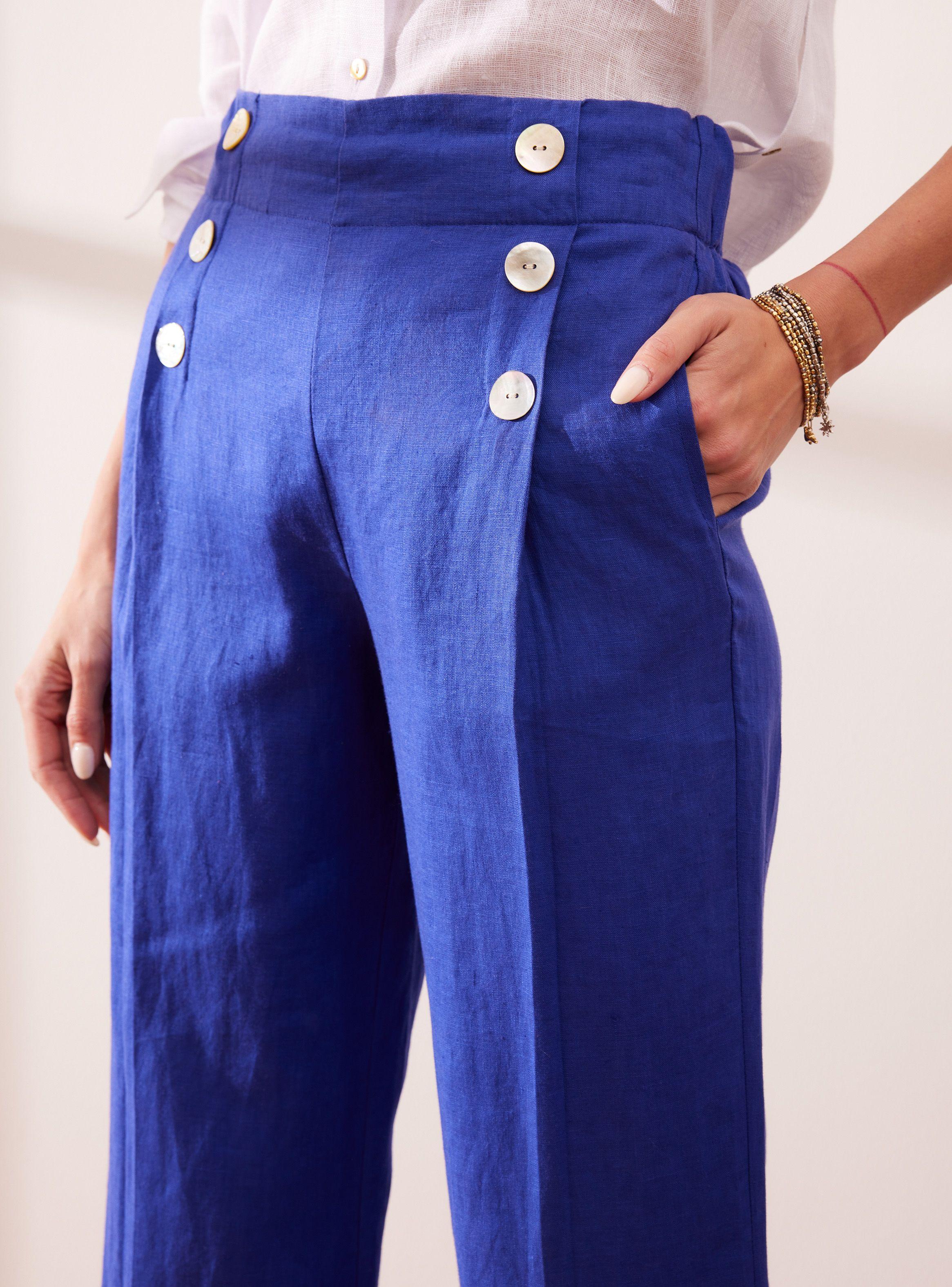 Pantalón Tipo Marinero Lino-2