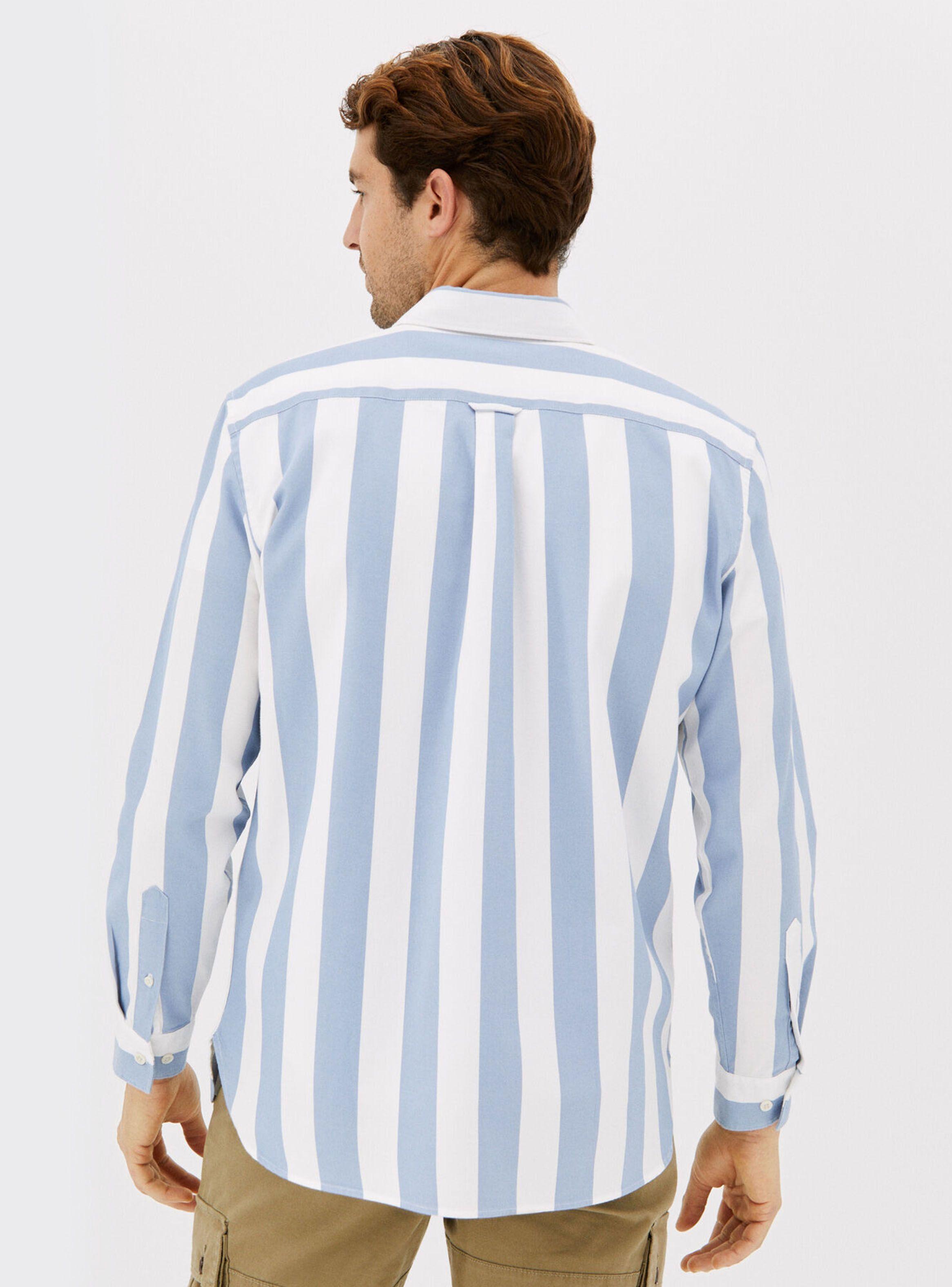 Camisa Rayas Azul Claro-1