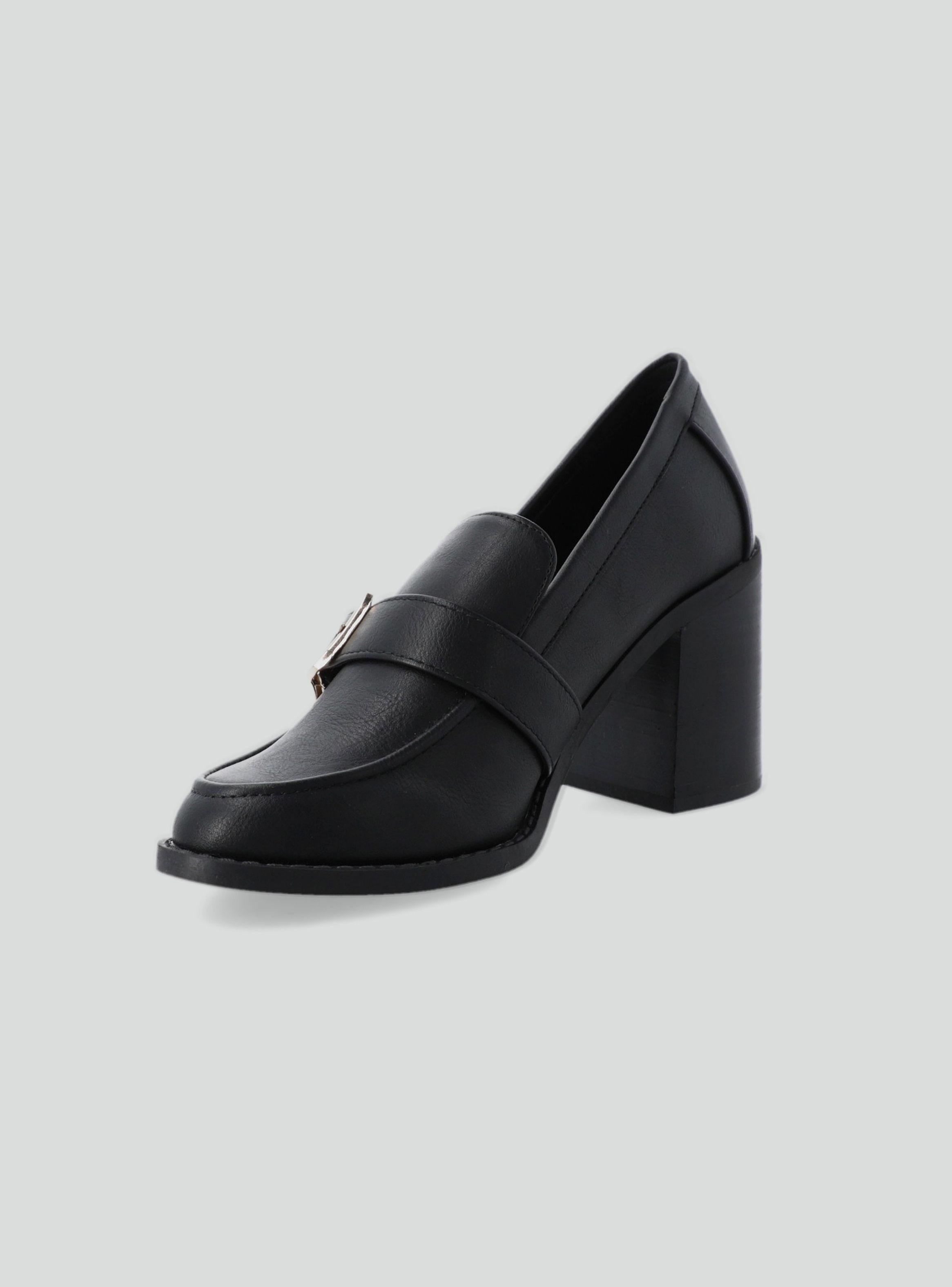 Mocasín Mujer con Taco y Hebilla Decorativa-2