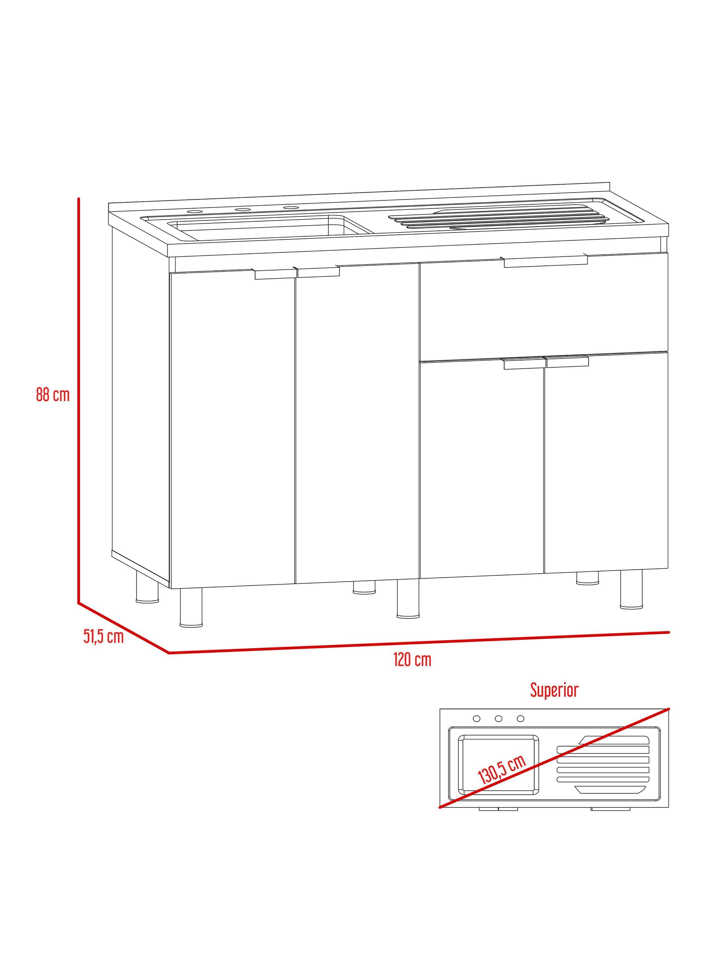 Combo Mueble Inferior/Superior + Alacena + Microondas Fendi-2