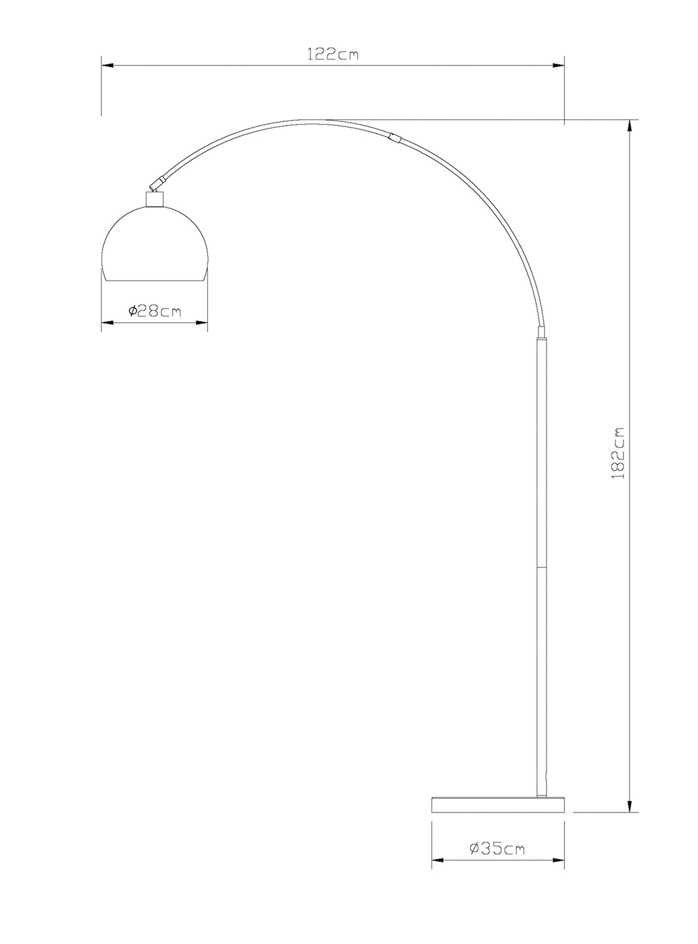 Lámpara de Pie 1L E27 Gold Arco Mármol-2