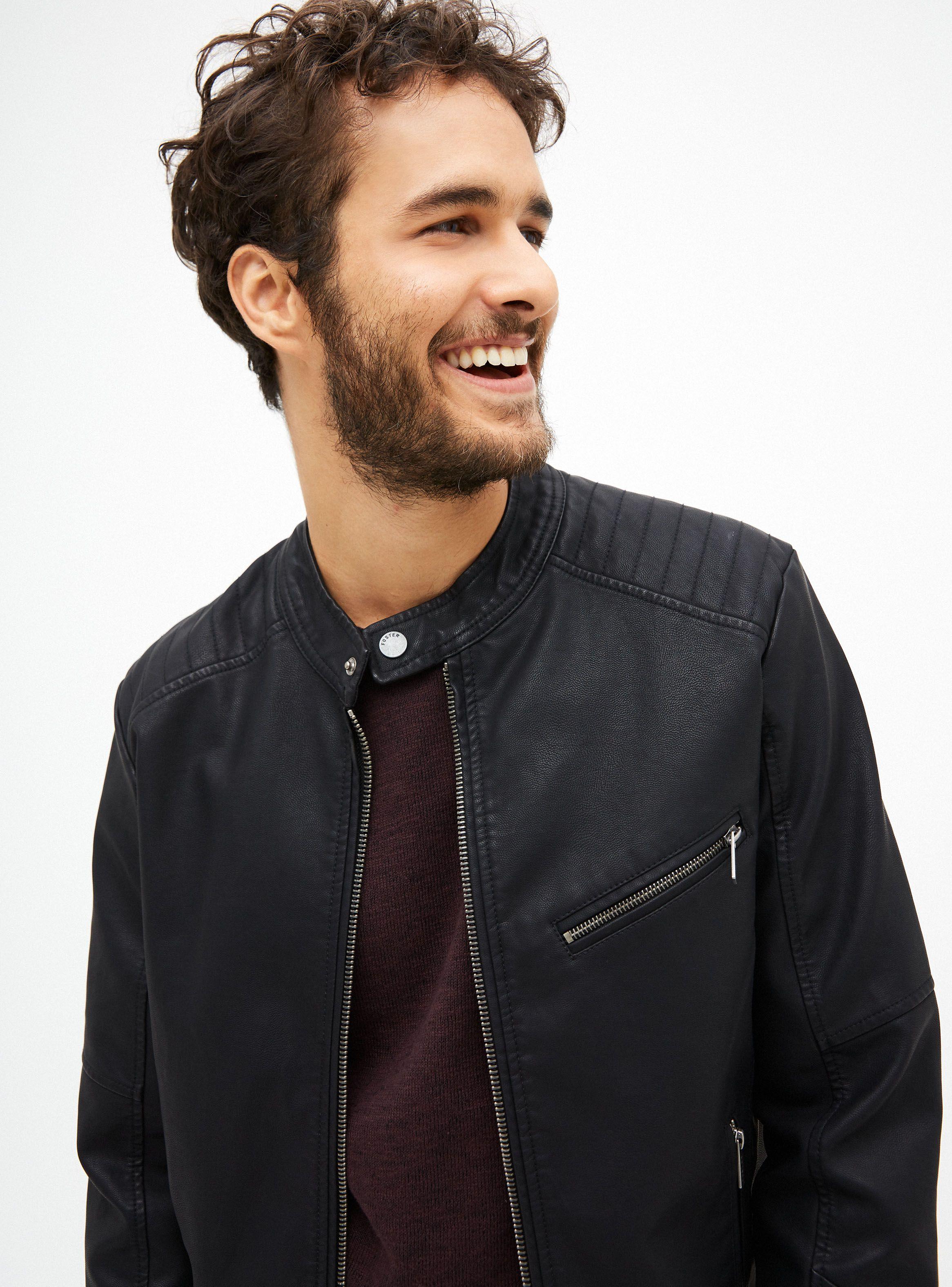 Chaqueta PU Cuello Mao Foster-2