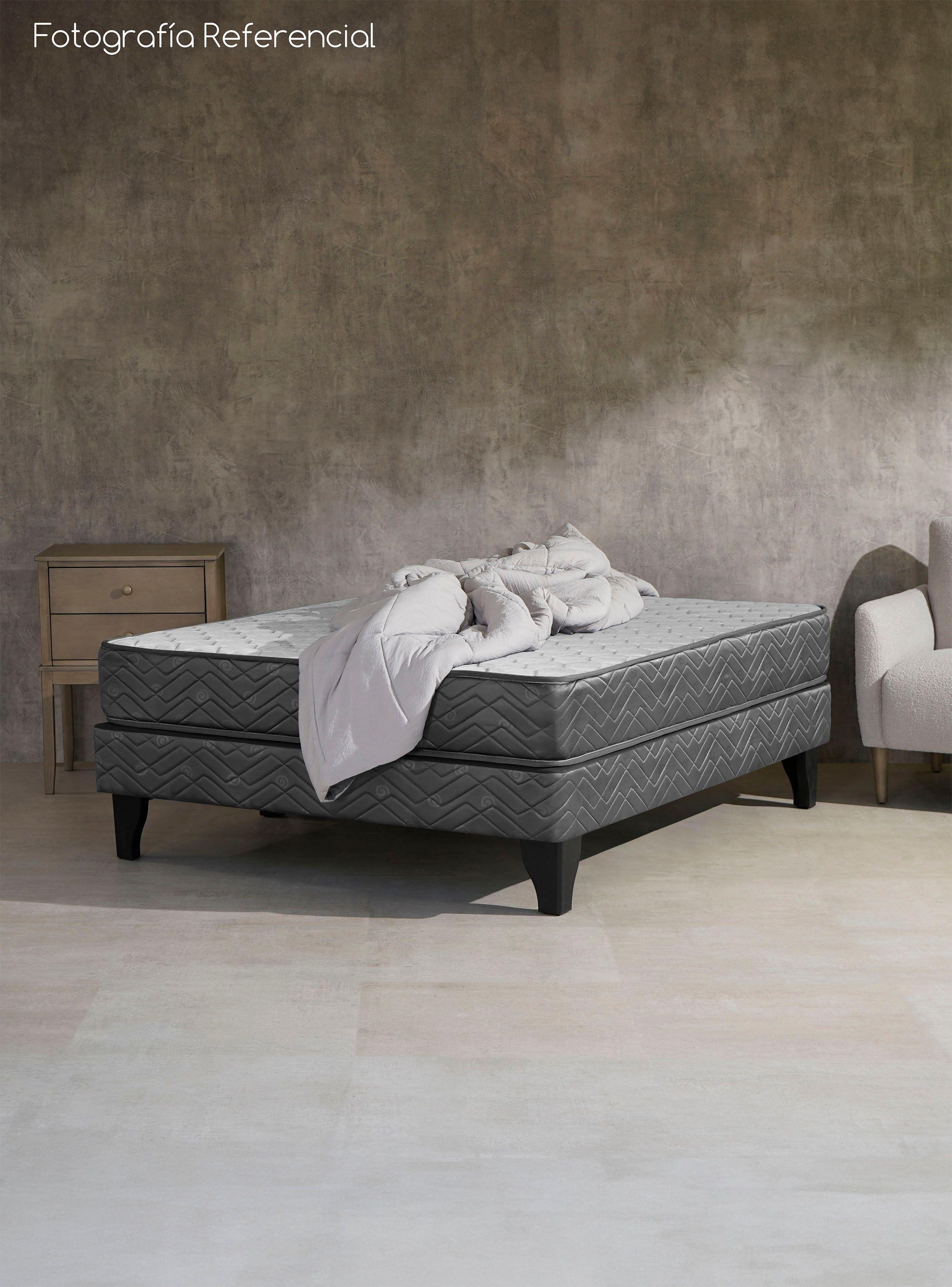 Cama Europea Apolo Black 2 Plazas + Set Muebles Asturias + Textil-5