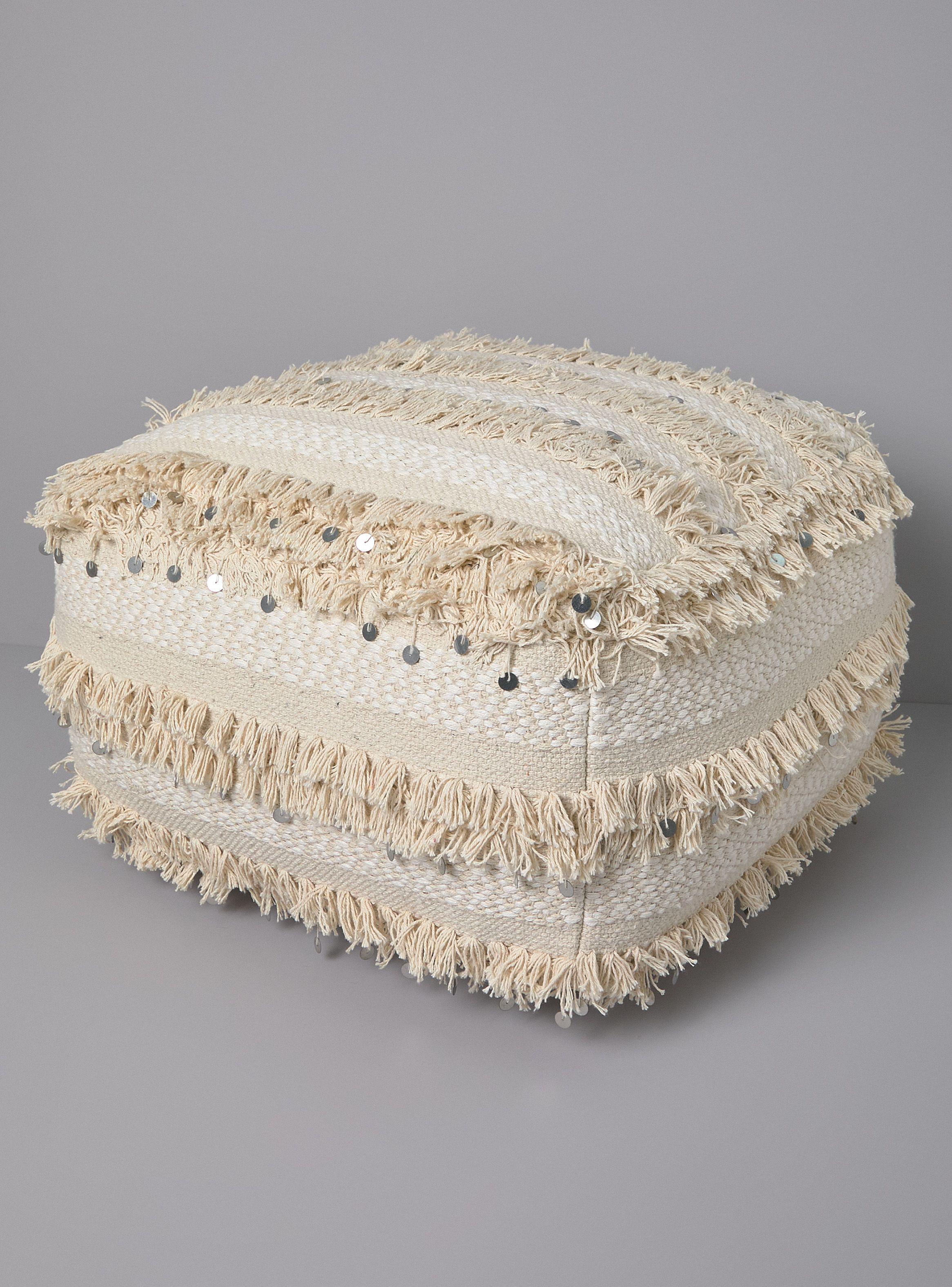 Pouf Beige 50x50 cm-1