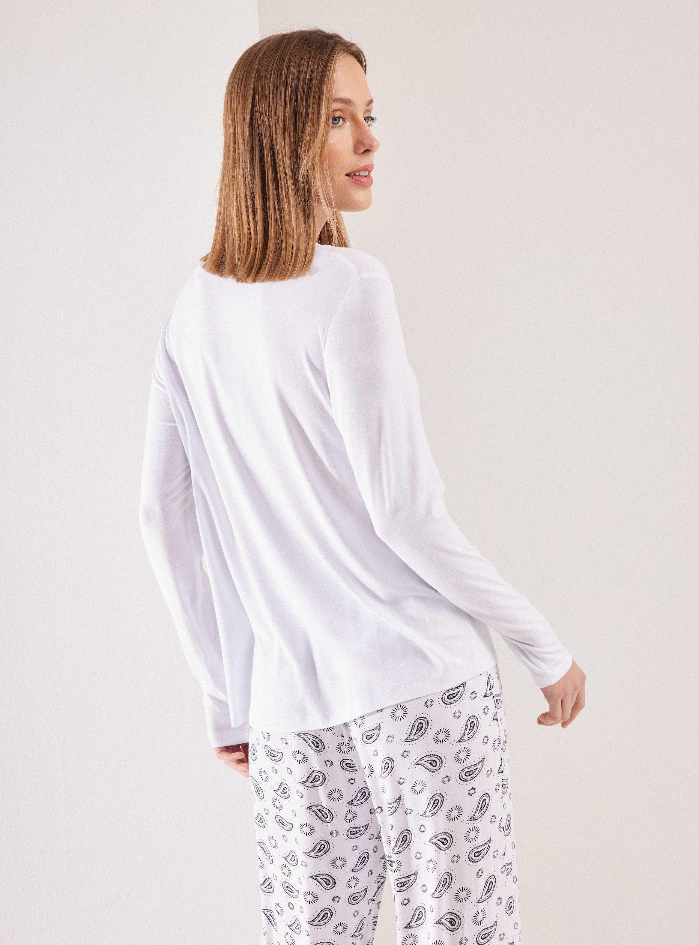 Pijama Tipo Liso con Botones Pantalón Full Print-1