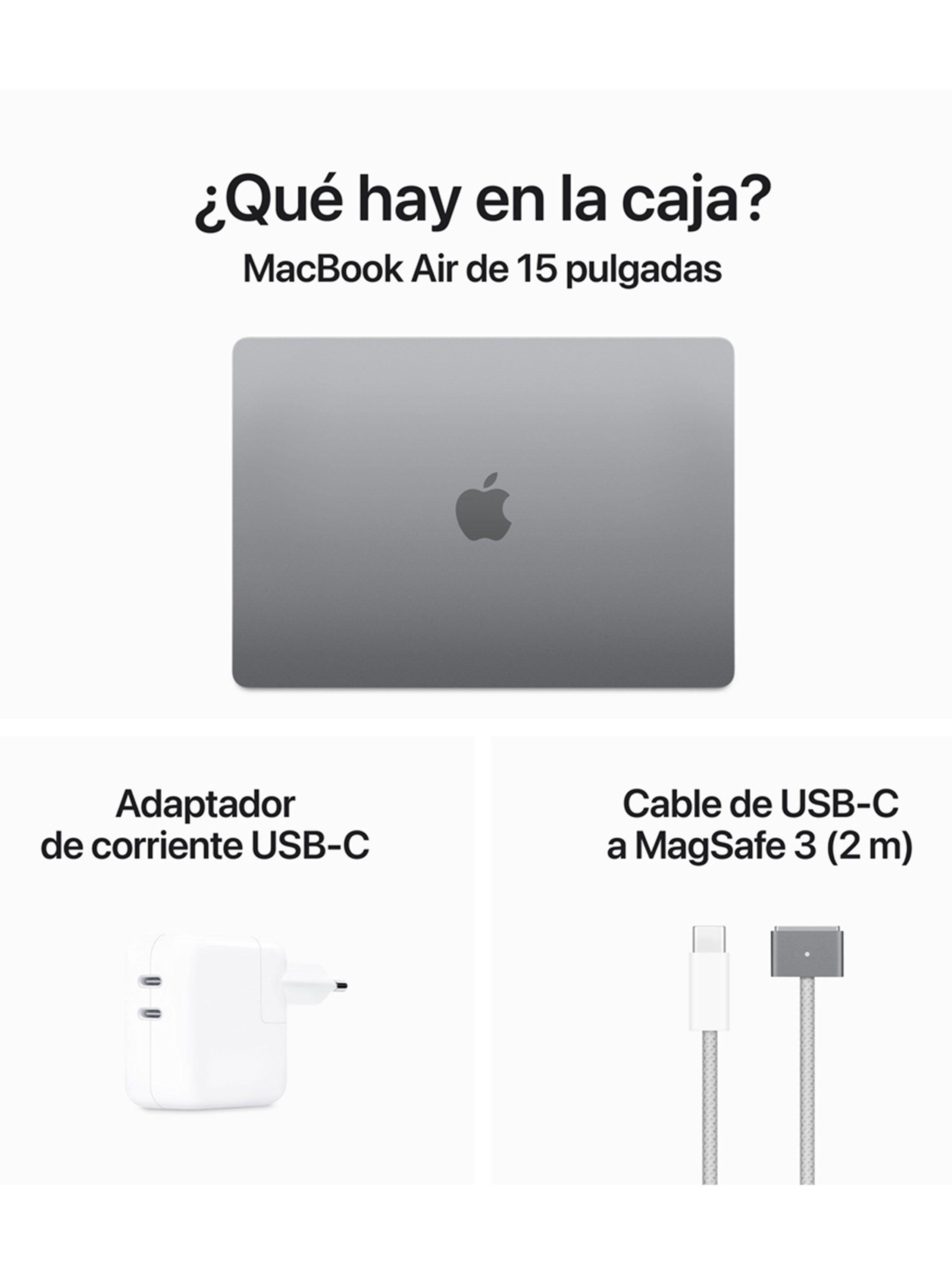Apple MacBook Air 15" M3 8n CPU 10n GPU 8GB RAM 256GB SSD Gris Espacial-4