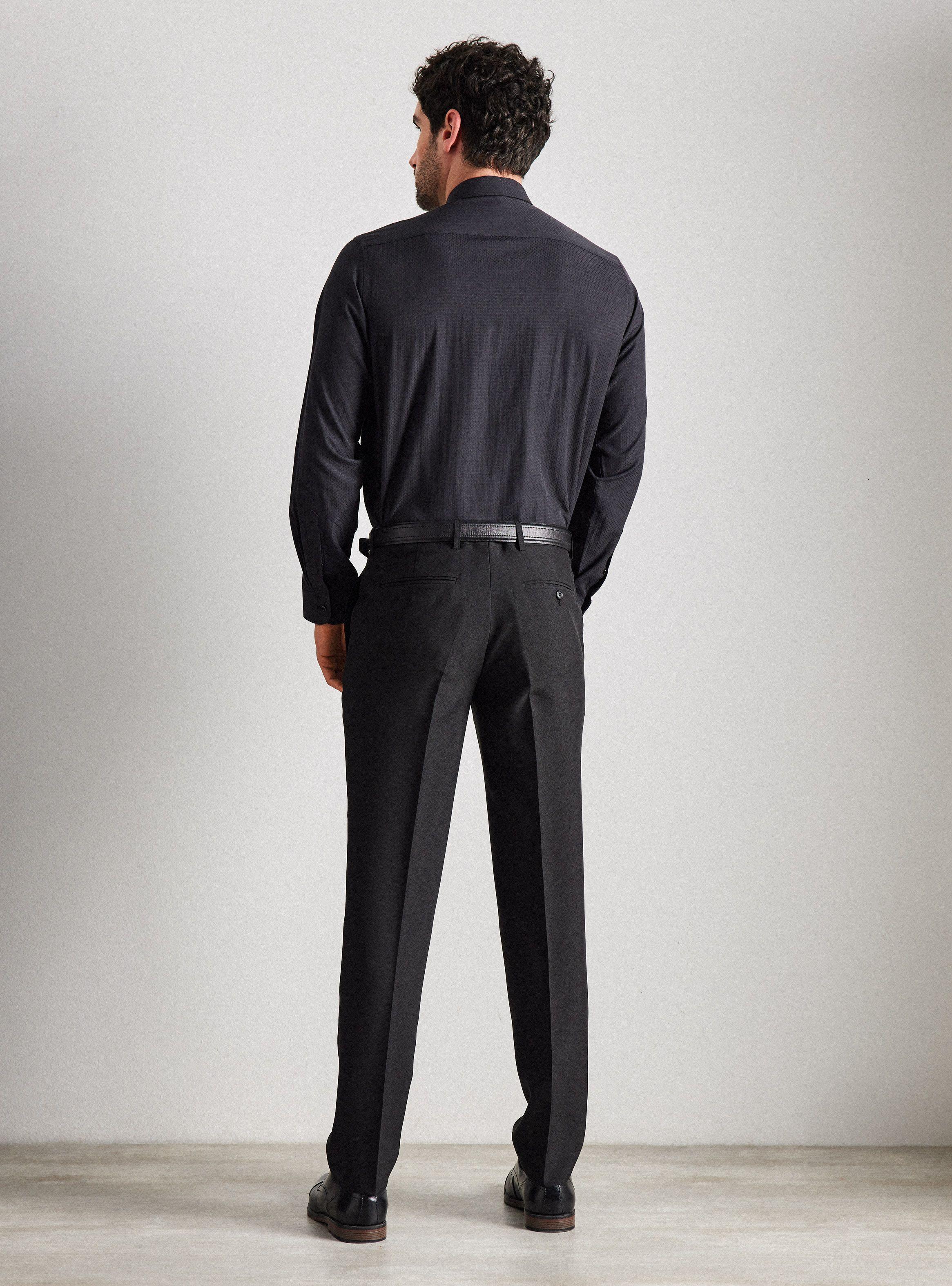 Pantalón Vestir Slim Fit Liso Negro-5