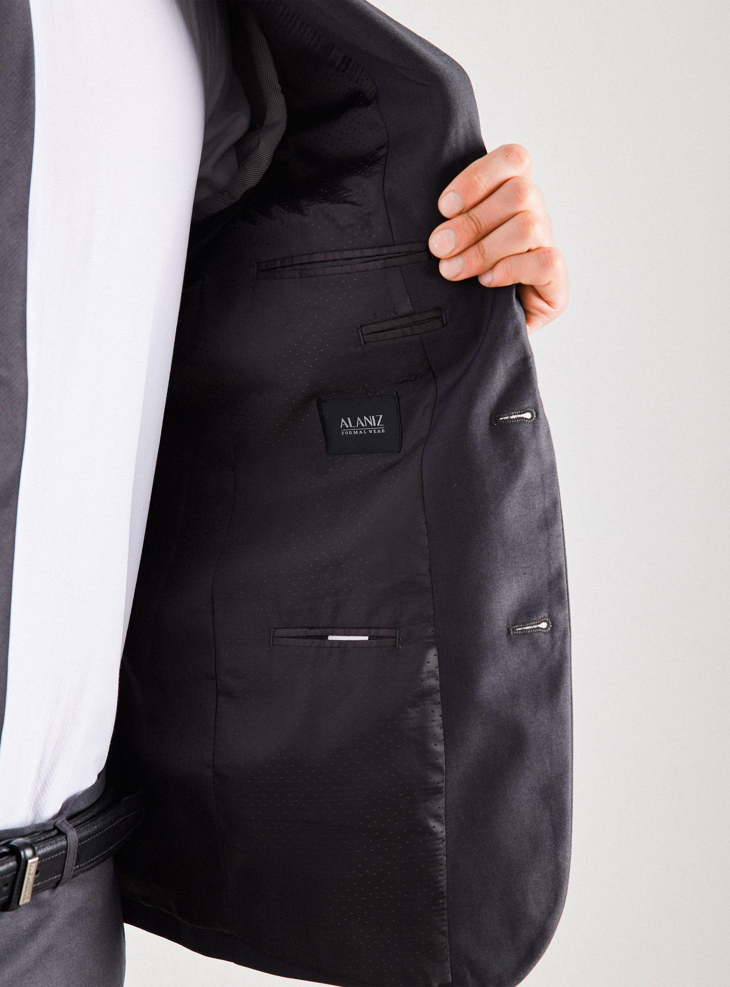 Traje Recto Liso Negro Slim Fit-3