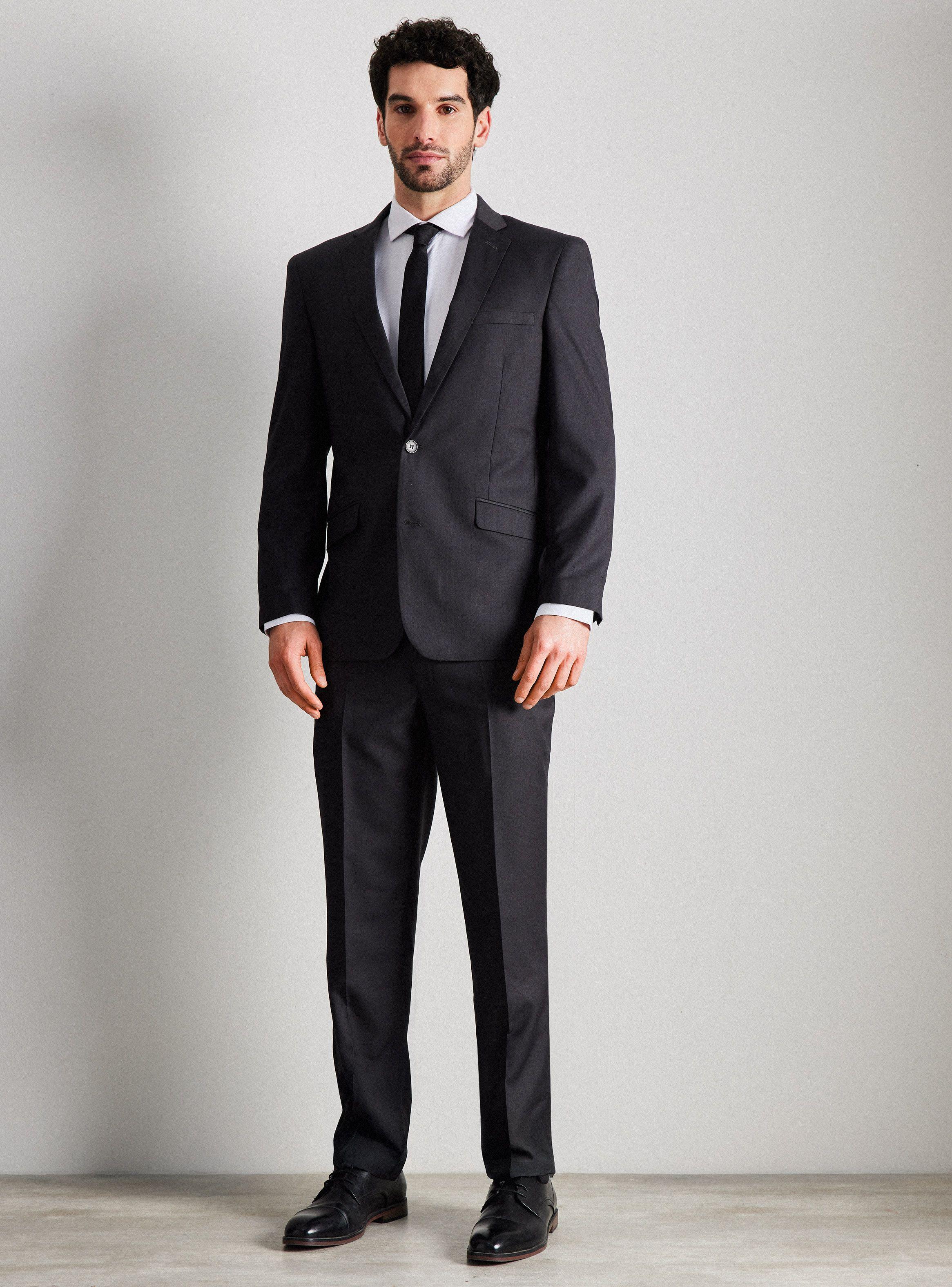 Traje Recto Liso Negro Slim Fit-4