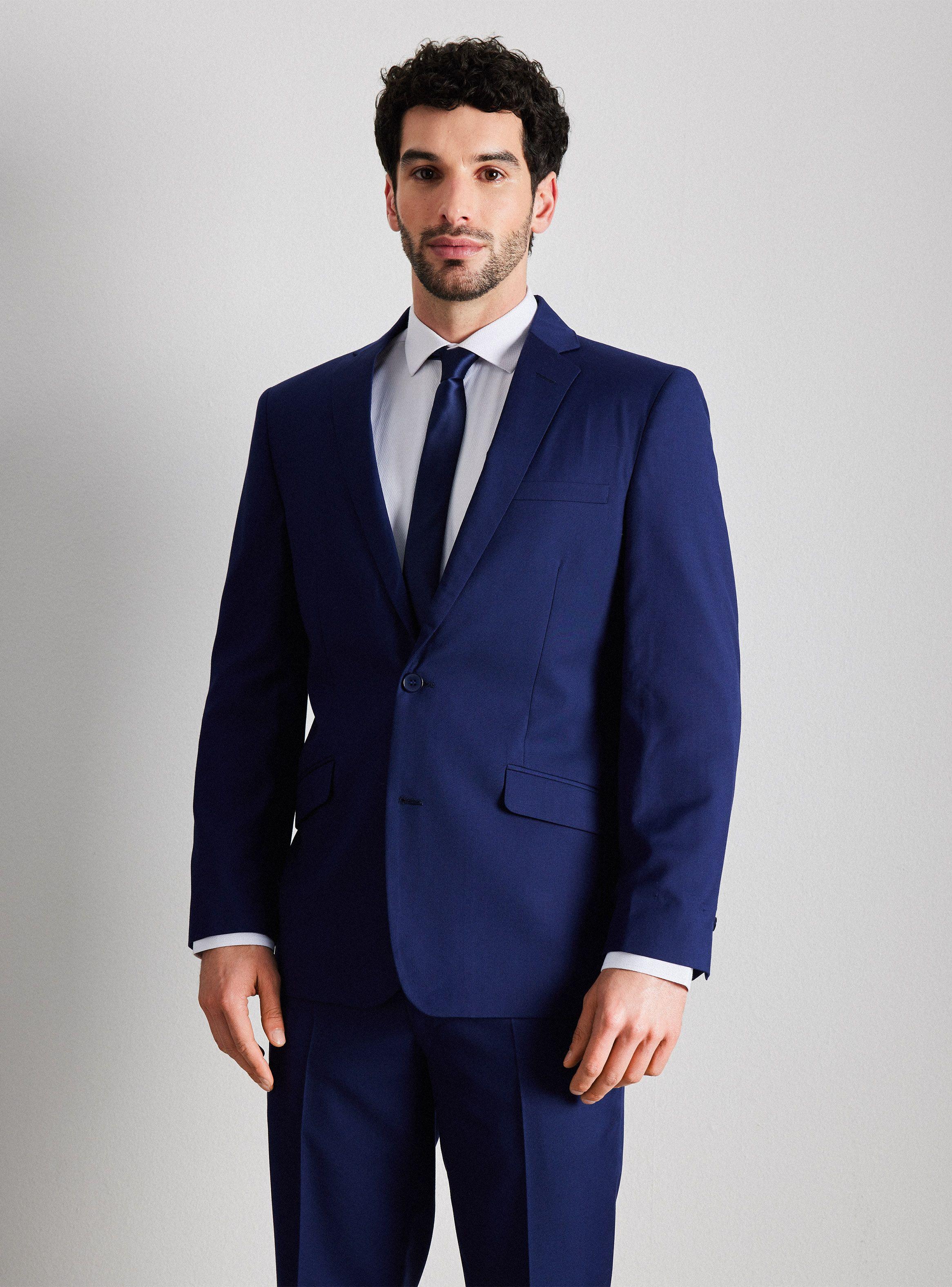 Traje Recto Liso Negro Slim Fit-0