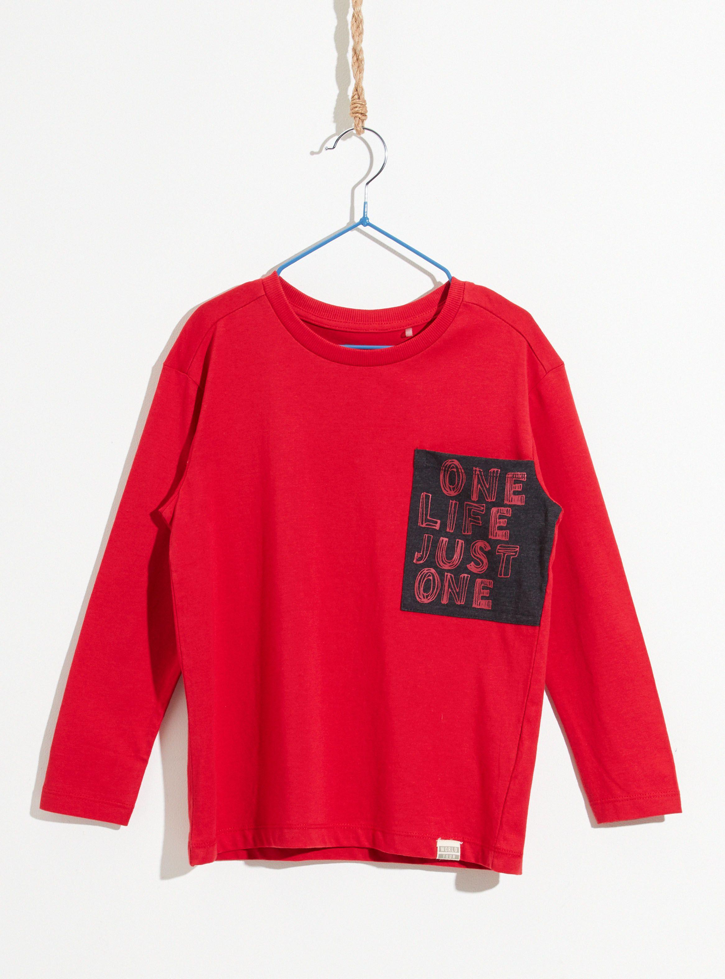 Polera Manga Larga Niño Bolsillo Tribu-1