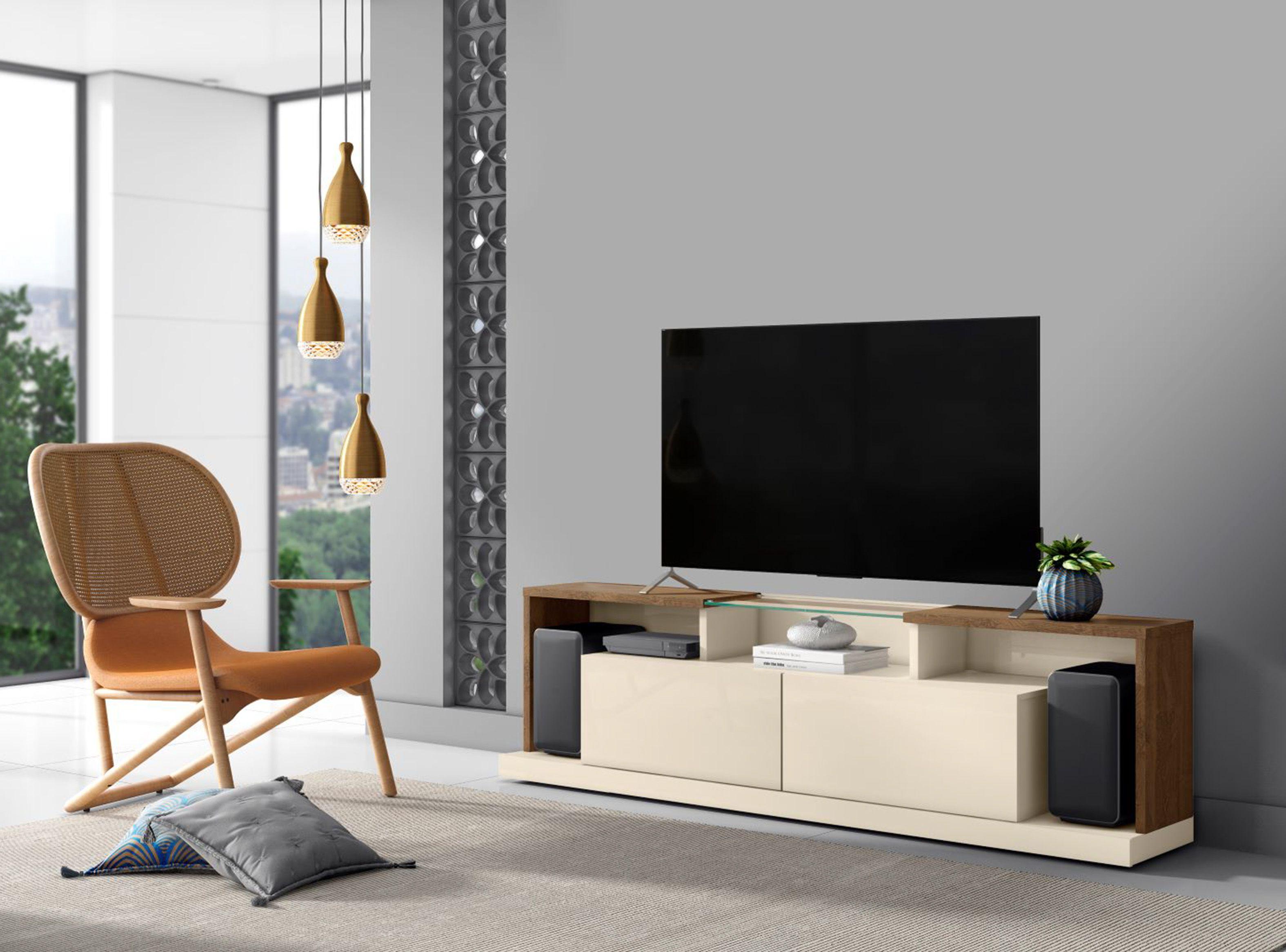 Rack Yardas TV 75" Boston Off White Carvalho Munique-0