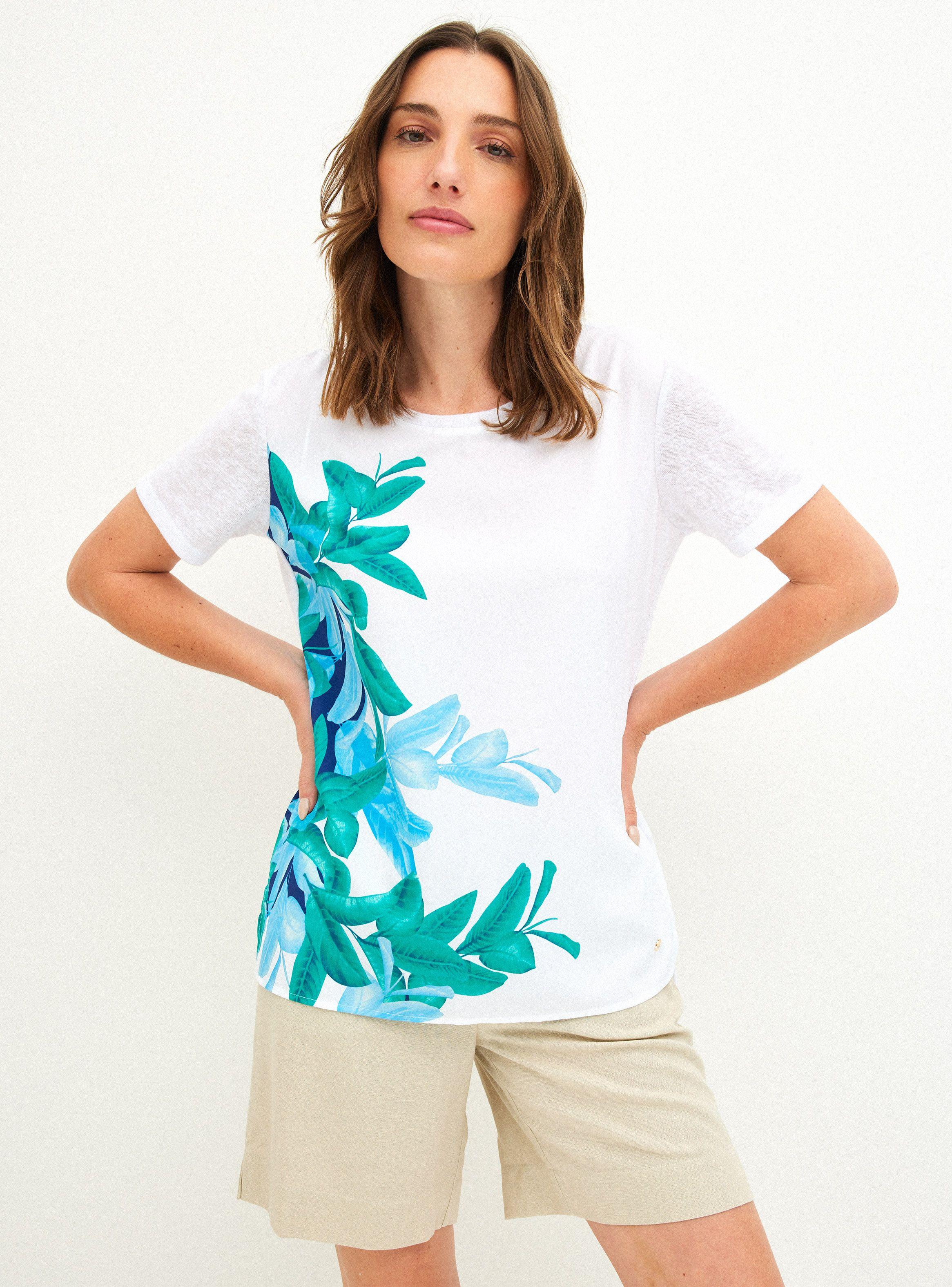 Polera con Estampado Frontal y Pabilos Cruzados En Espalda-0