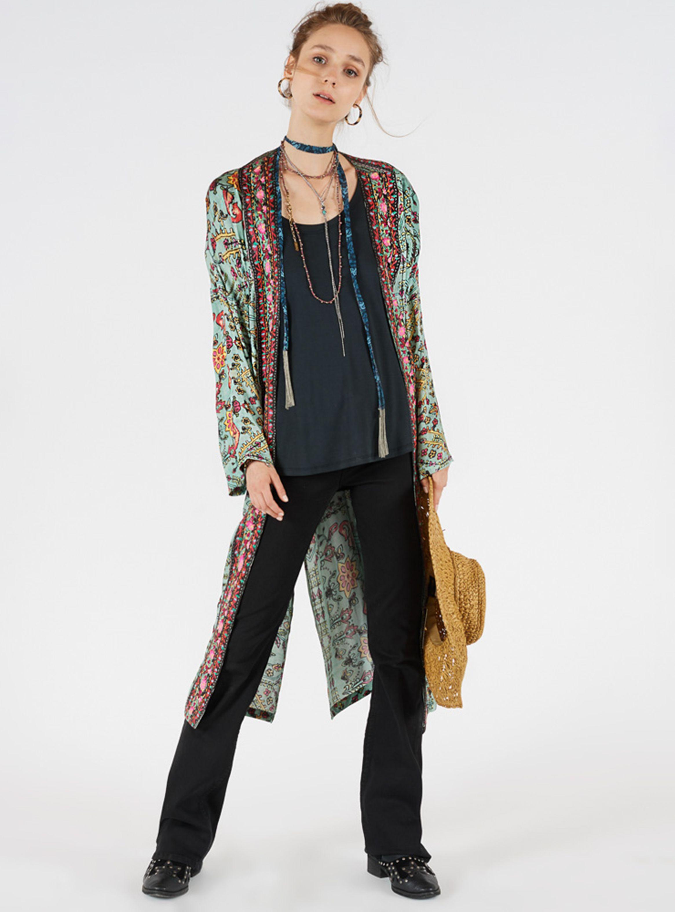 Kimono Estampado y Bordado Umbrale Woman-0