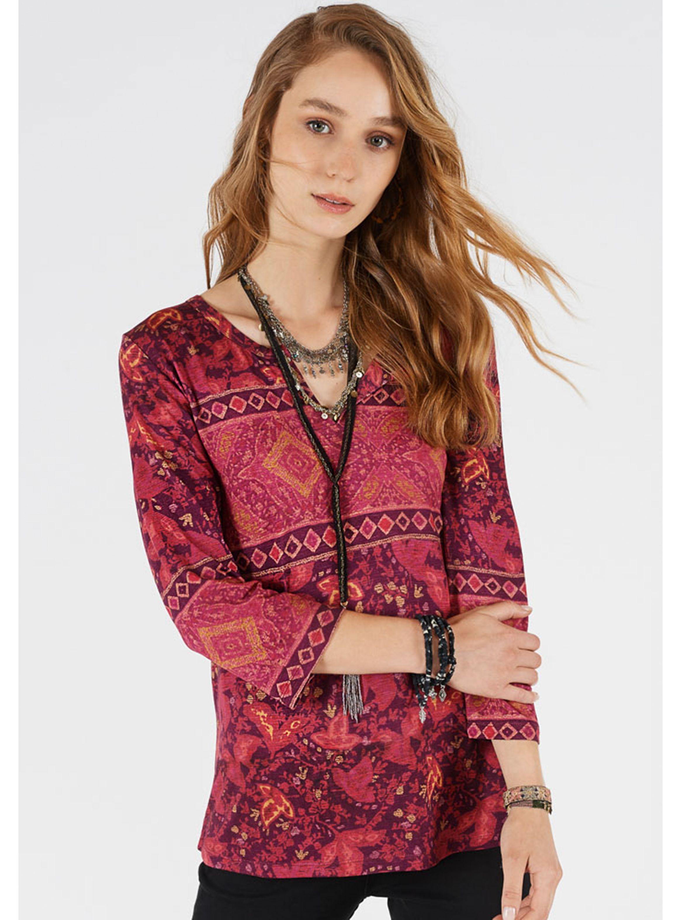 Polera Full Print con Manga Tres Cuarto Umbrale Woman-0