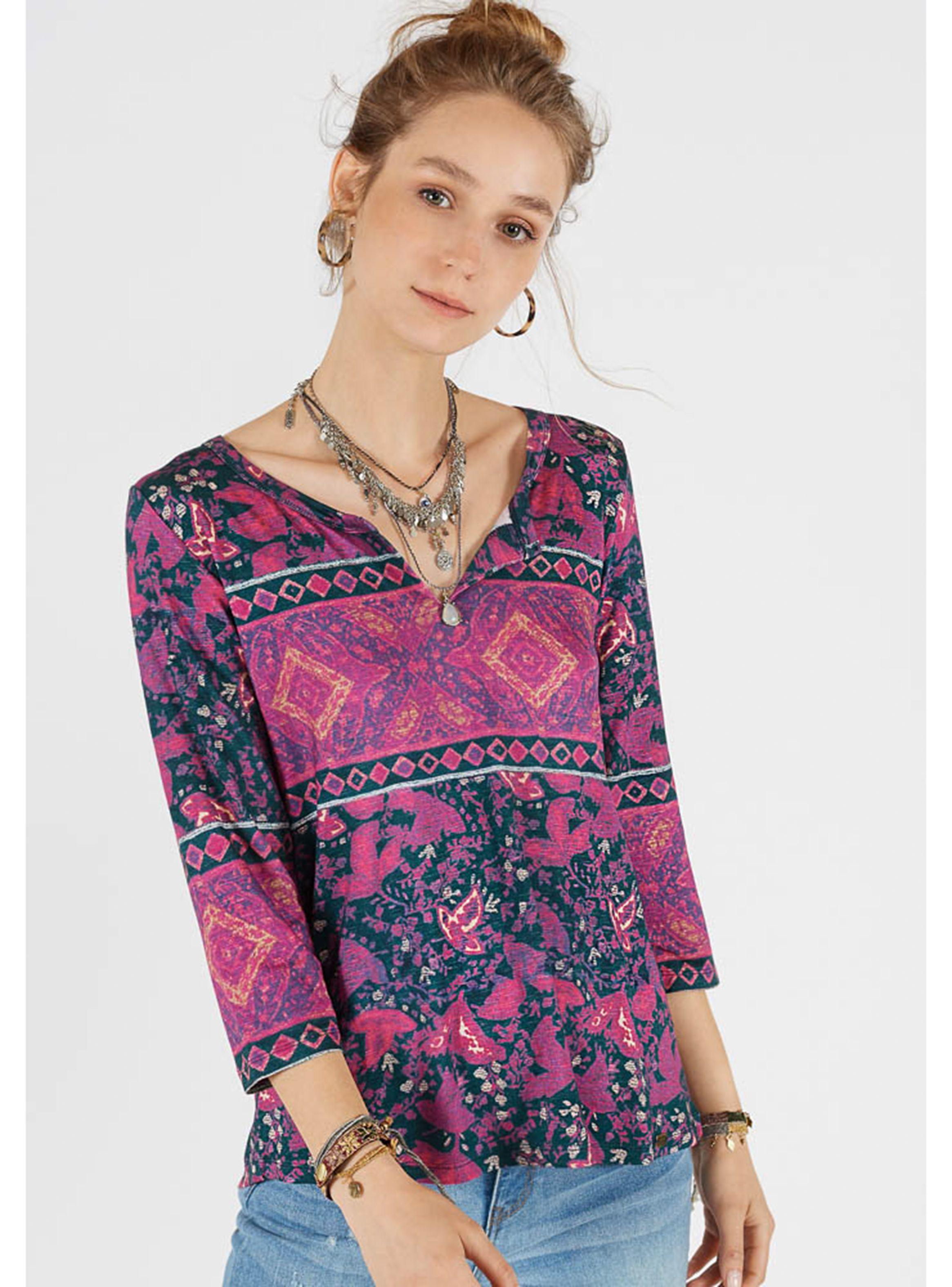 Polera Full Print con Manga Tres Cuarto Umbrale Woman-0