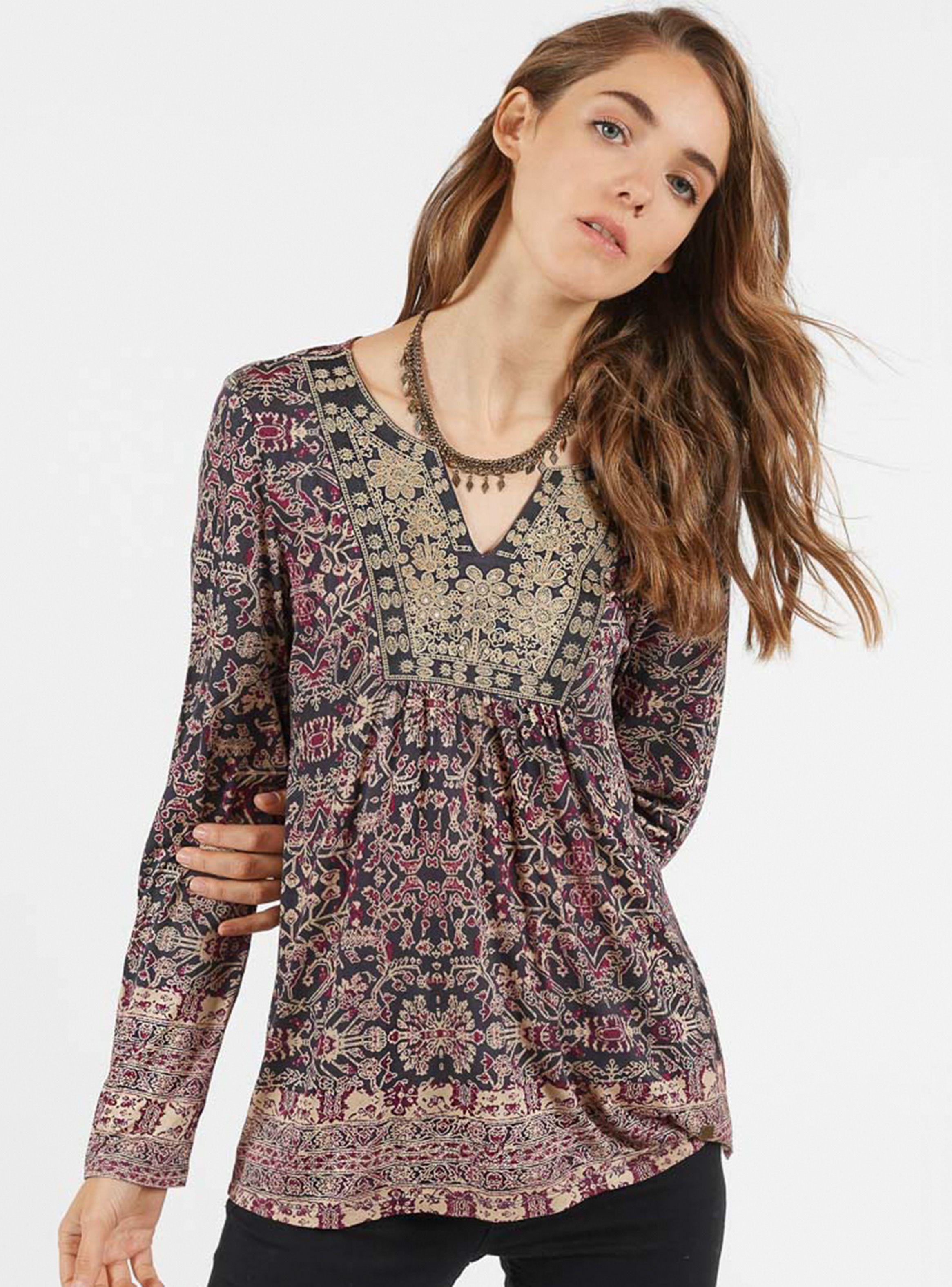 Polera Print Cuello V Umbrale Woman-0