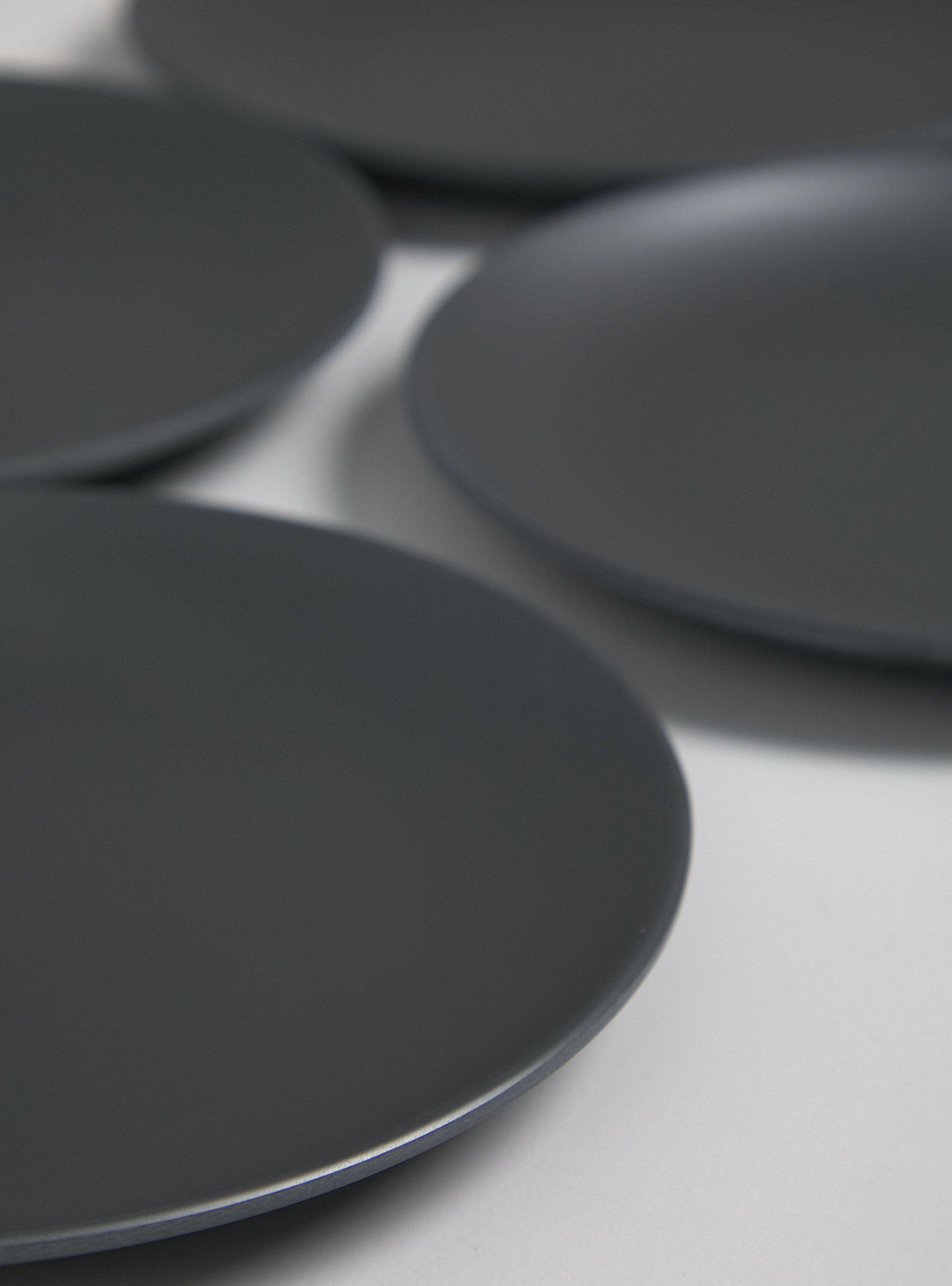 Set 4 Platos Salad Melamina Negro-2