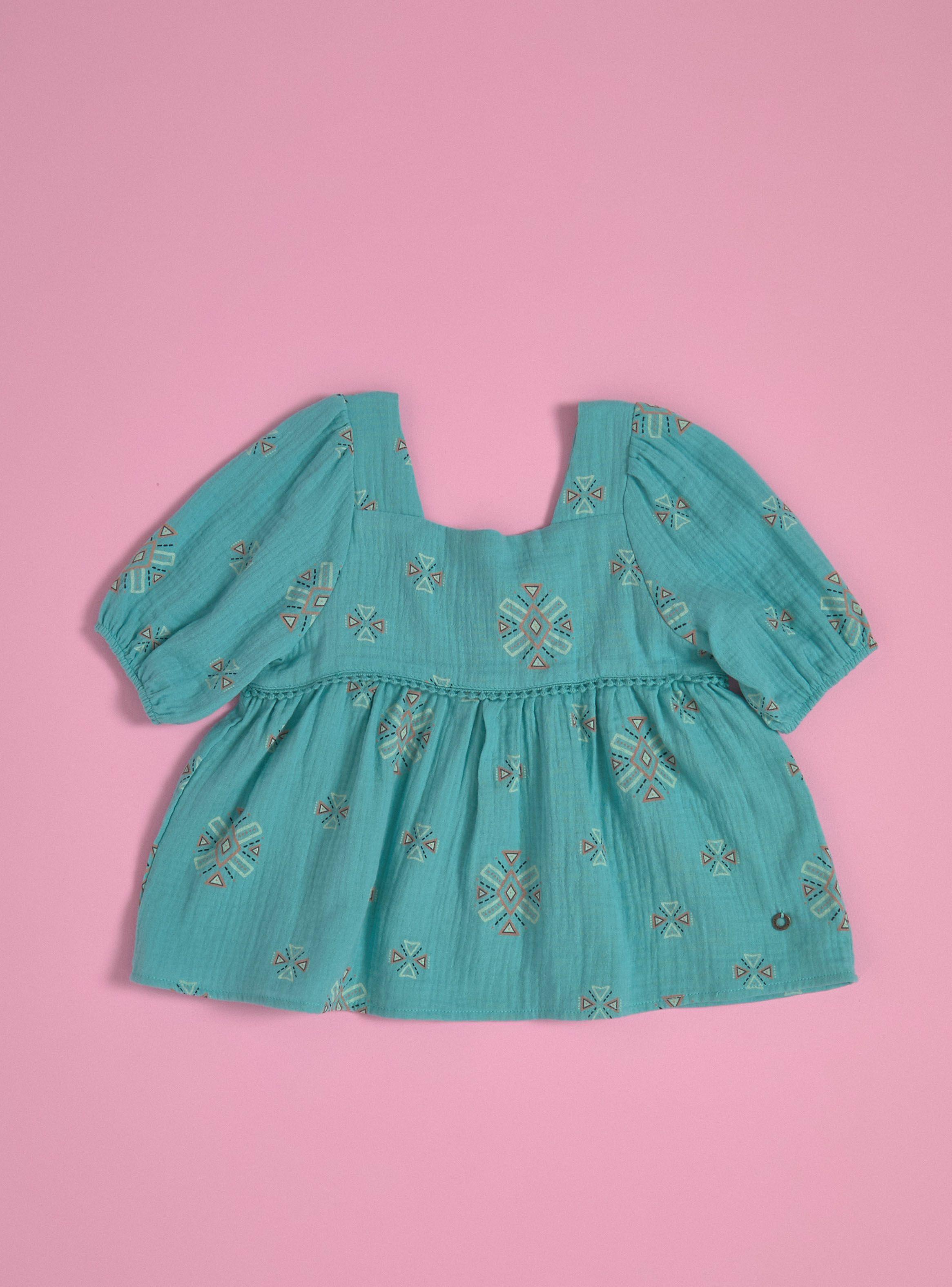 Blusa Blusa Manga Abullonada Estampada-2