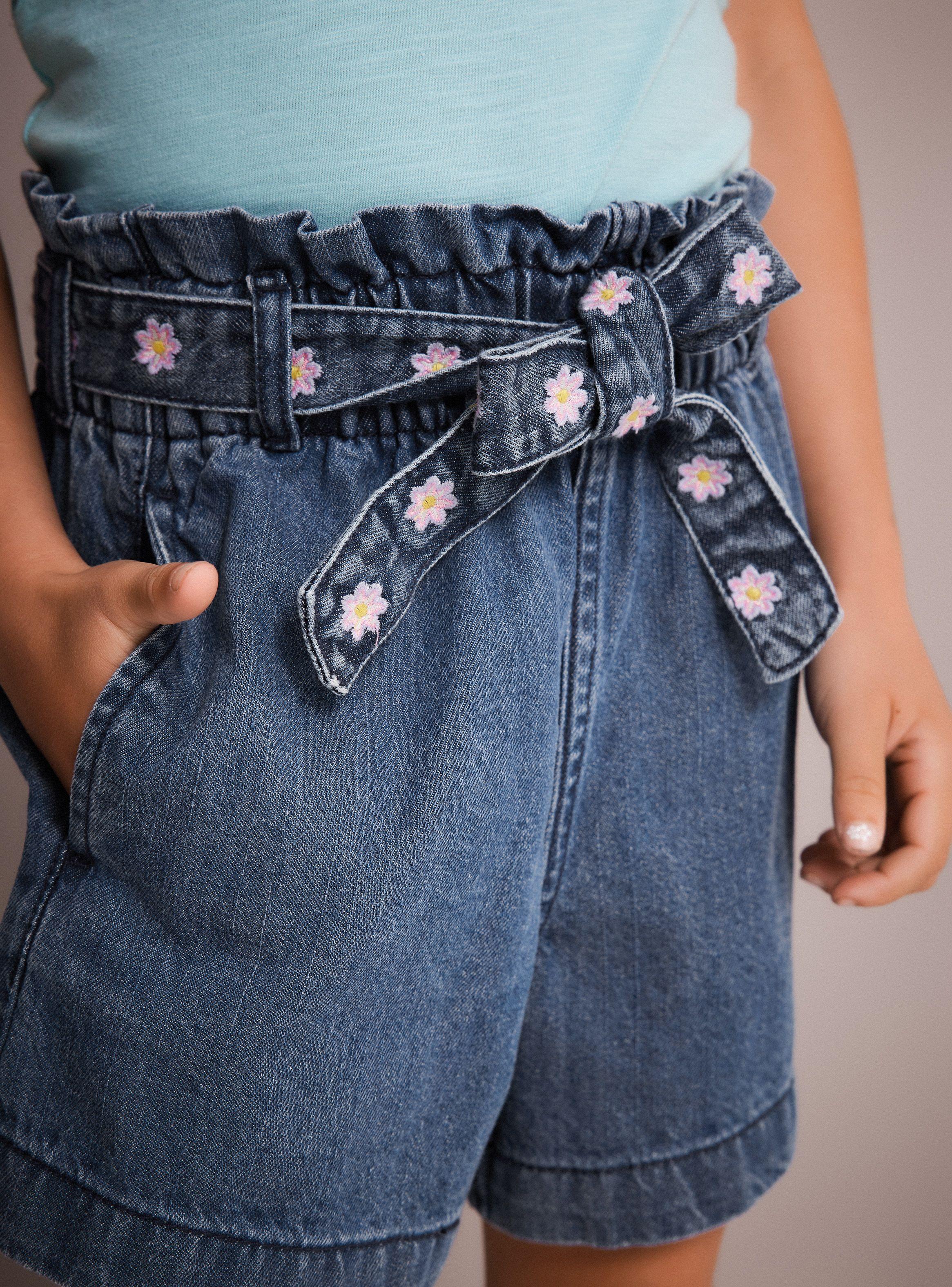 Short Wide Leg con Cinturón Bordado-1