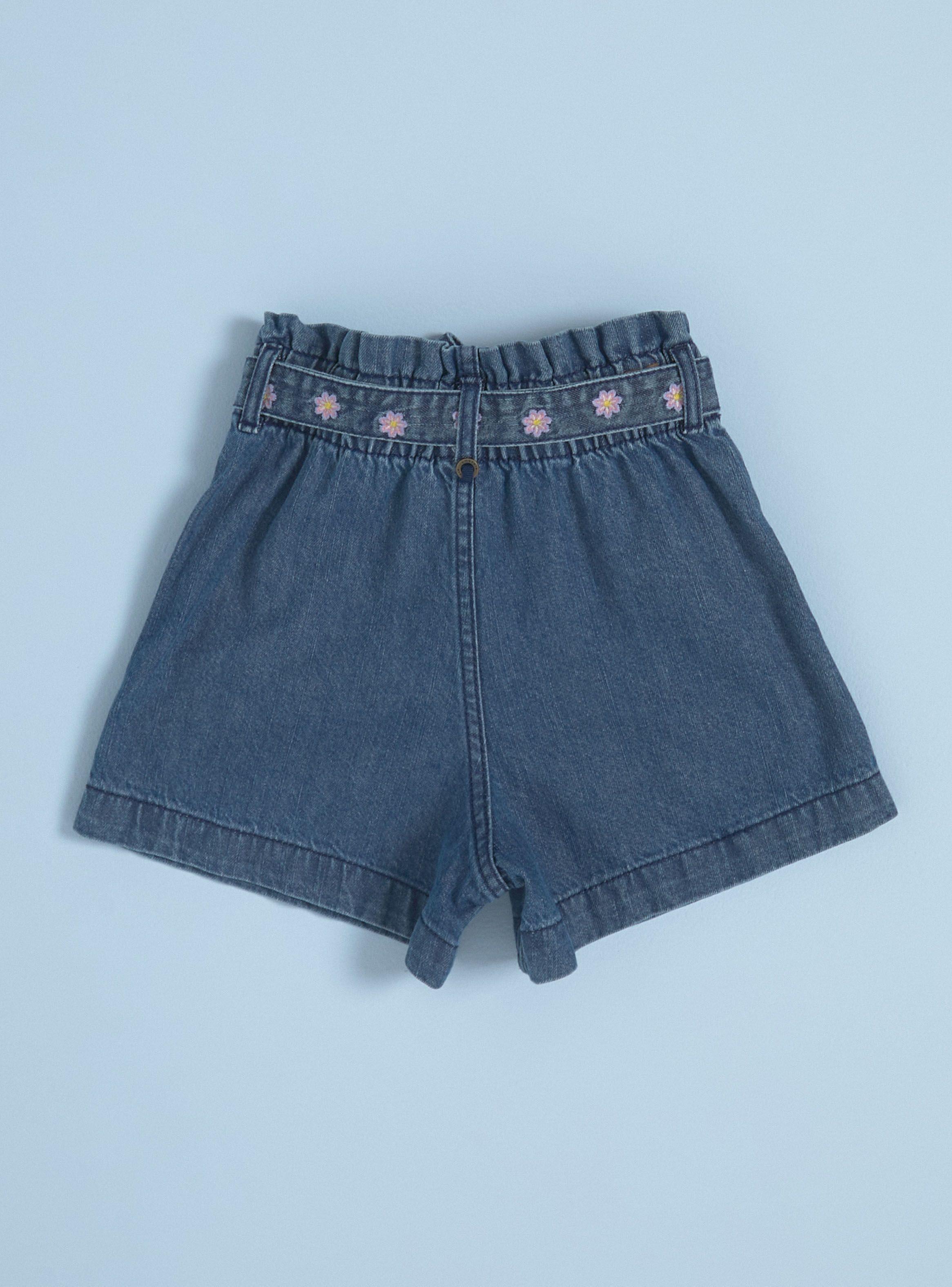 Short Wide Leg con Cinturón Bordado-3