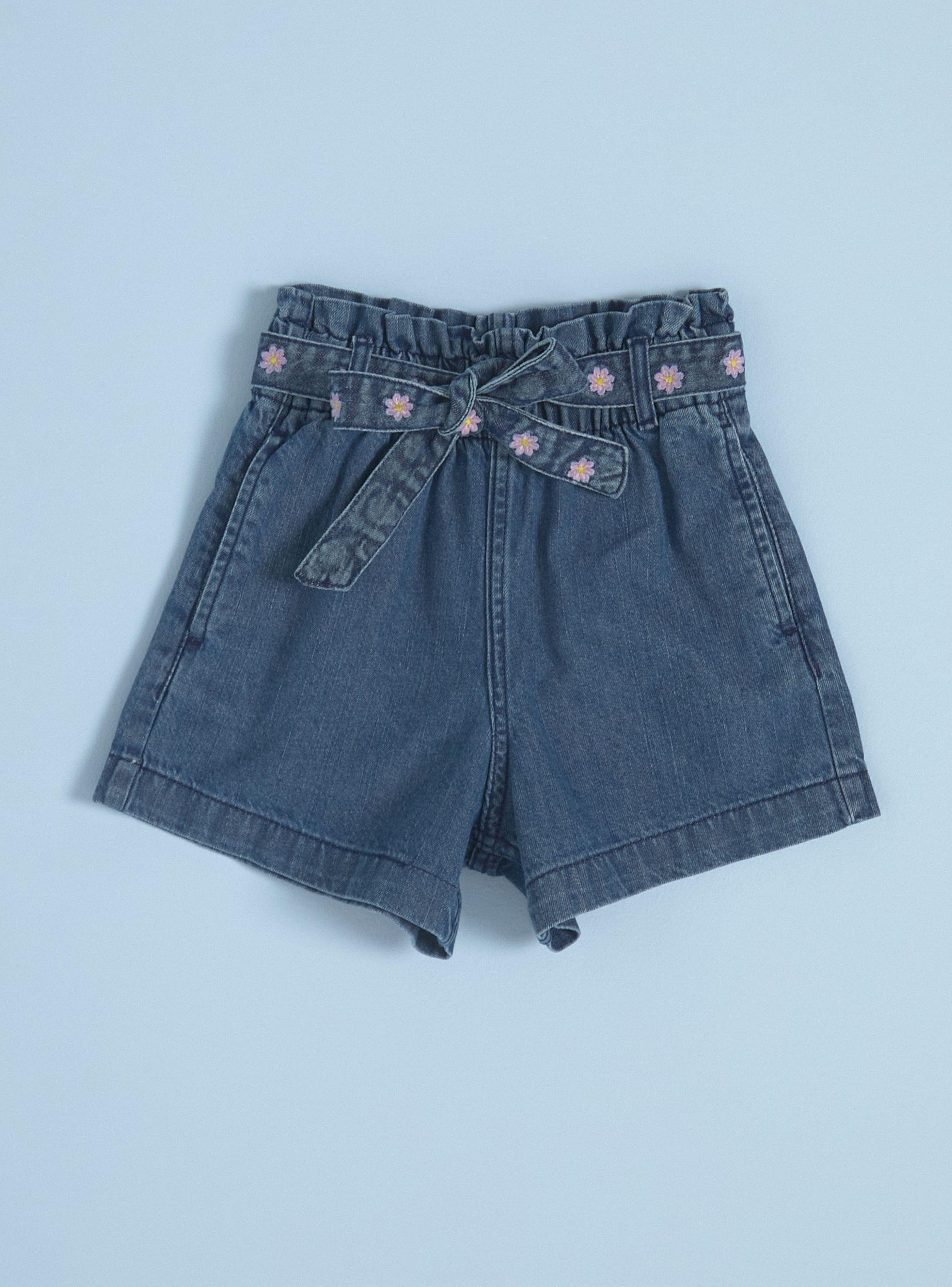 Short Wide Leg con Cinturón Bordado-2