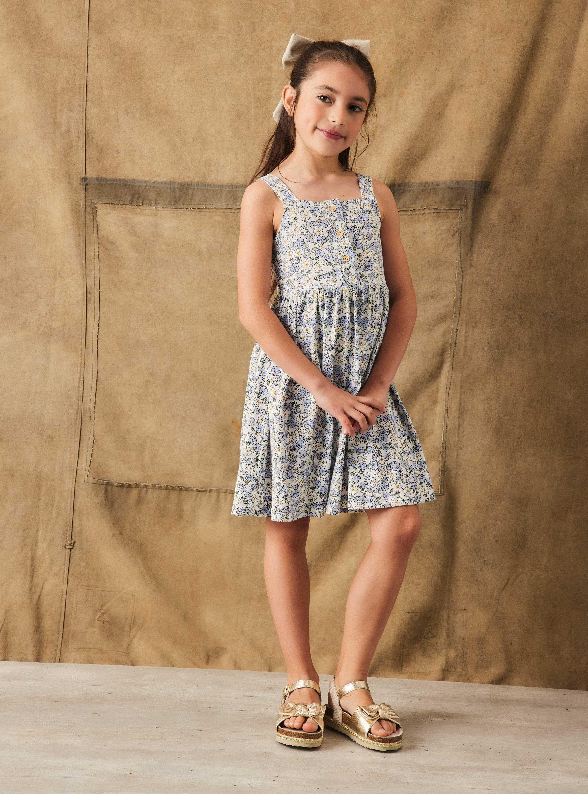 Vestido Estampado Botones-0