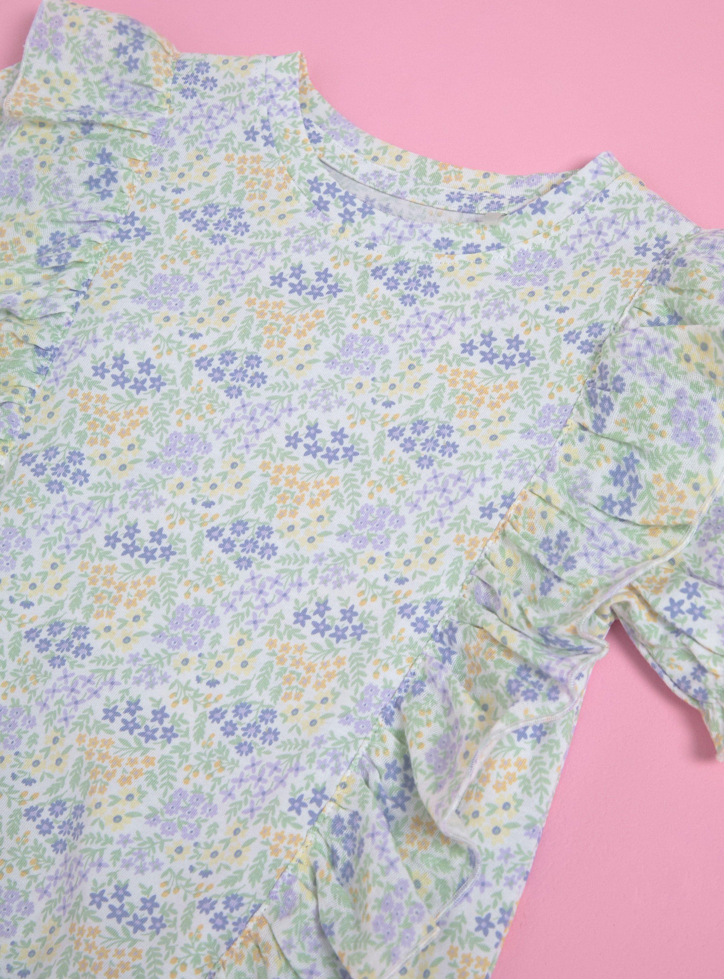 Polera Estampada Vuelos Manga Globo-4