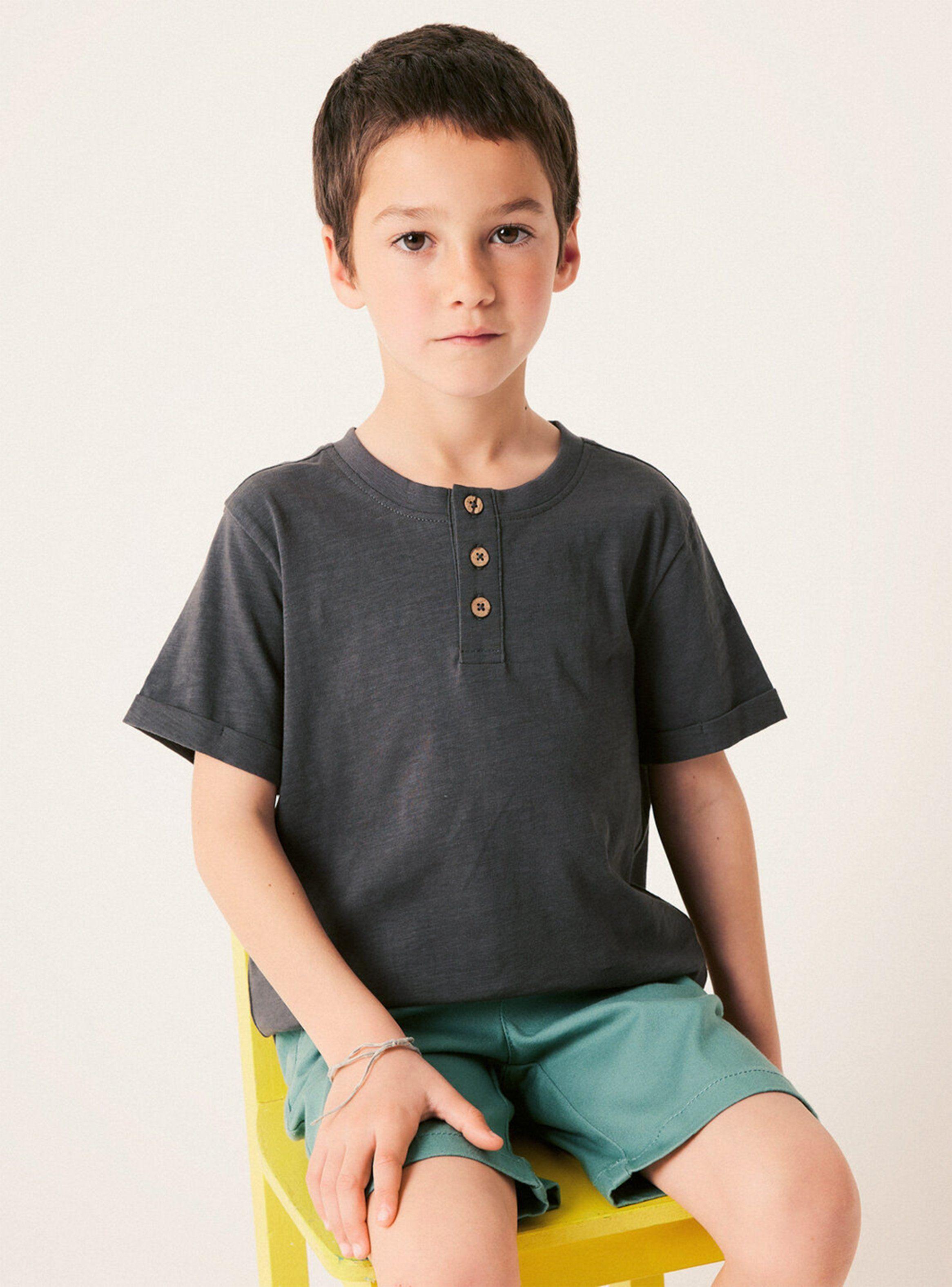Polera Lisa Henley con Botones-0