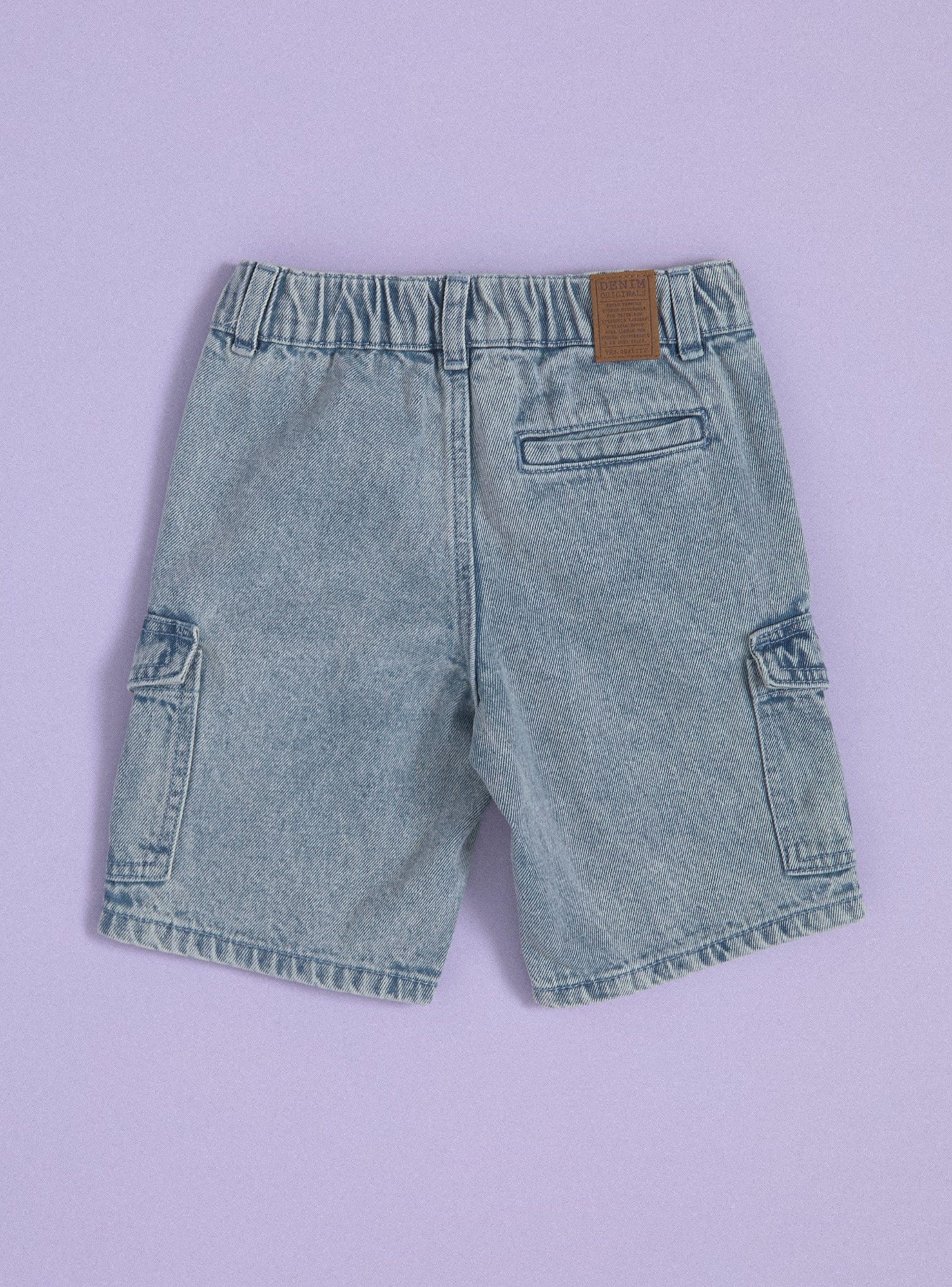 Bermuda Cargo Bleach Denim-3