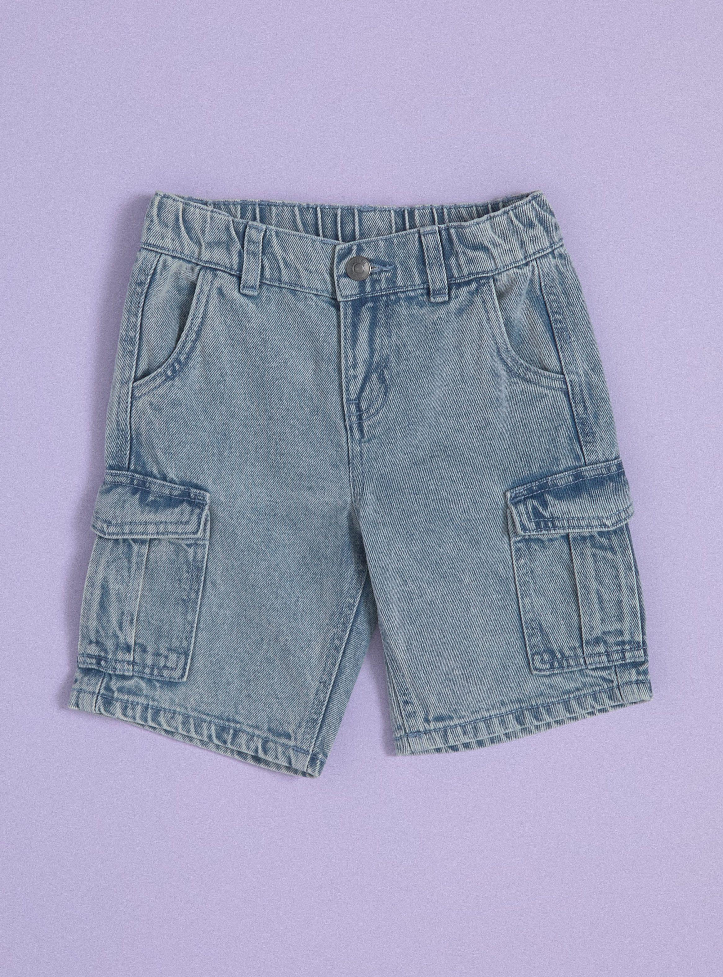 Bermuda Cargo Bleach Denim-2