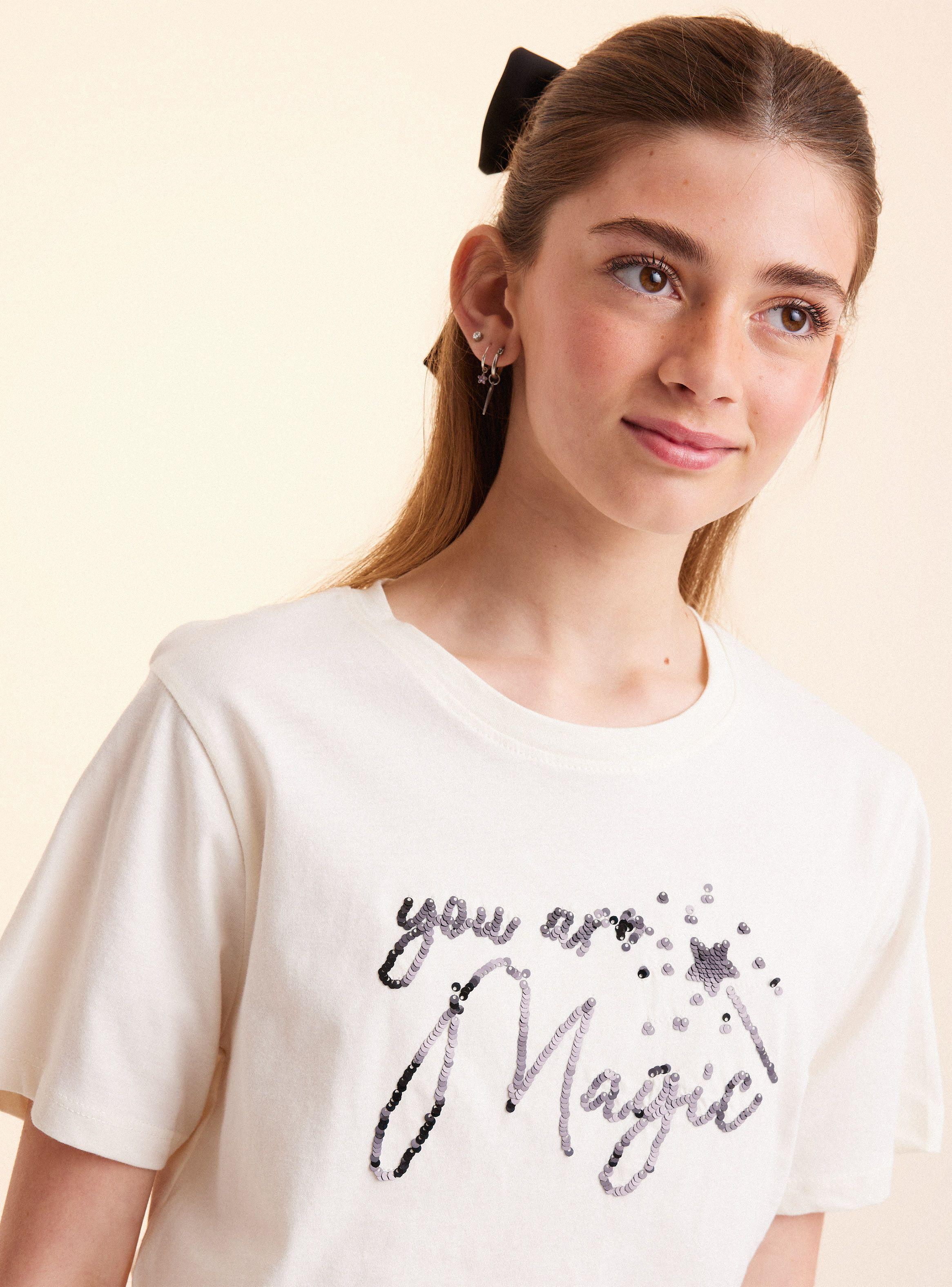 Polera Aplicación Lentejuelas O Glitter-1