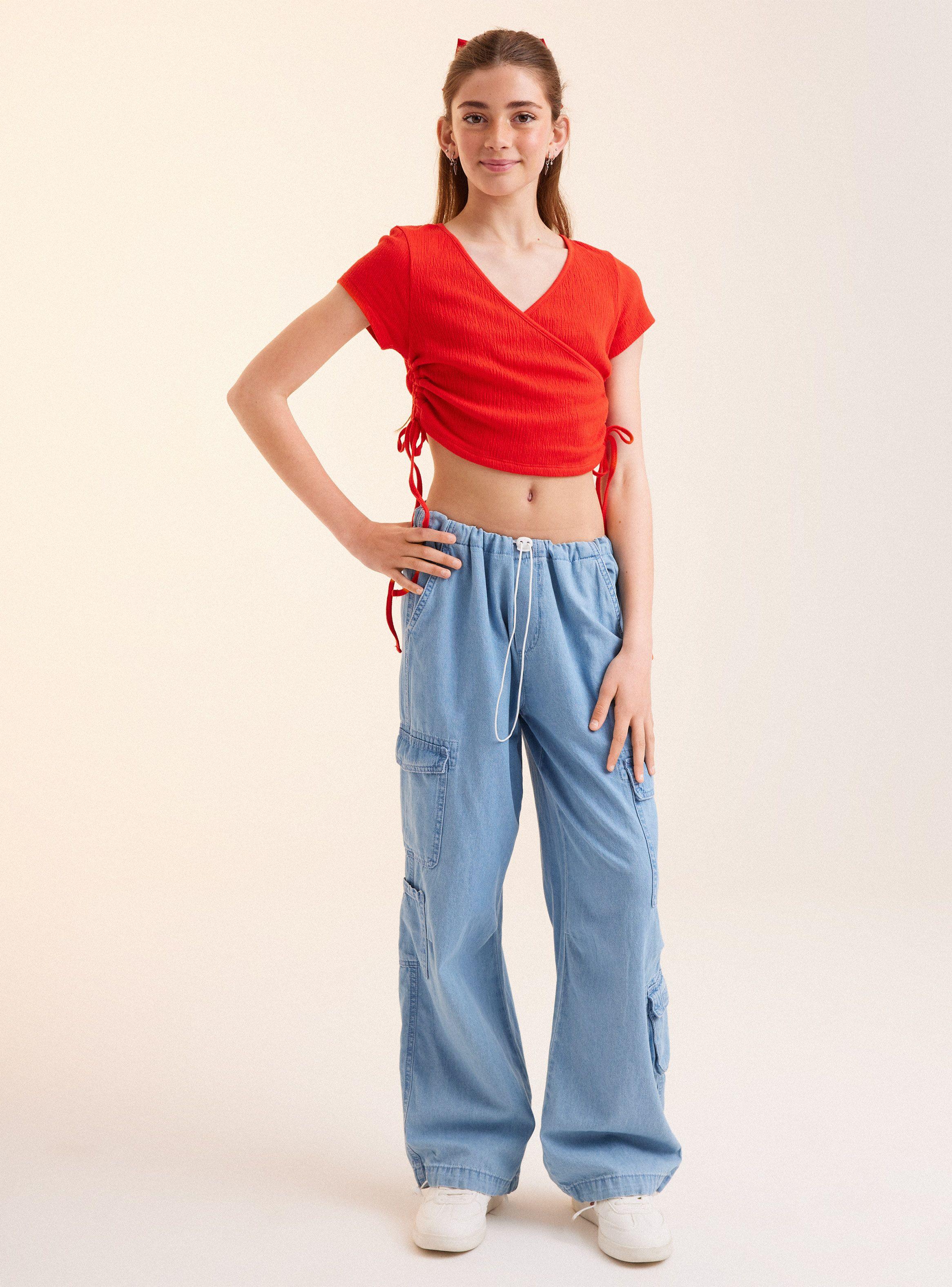 Pantalón Bolsillos Cargo Jeans-0