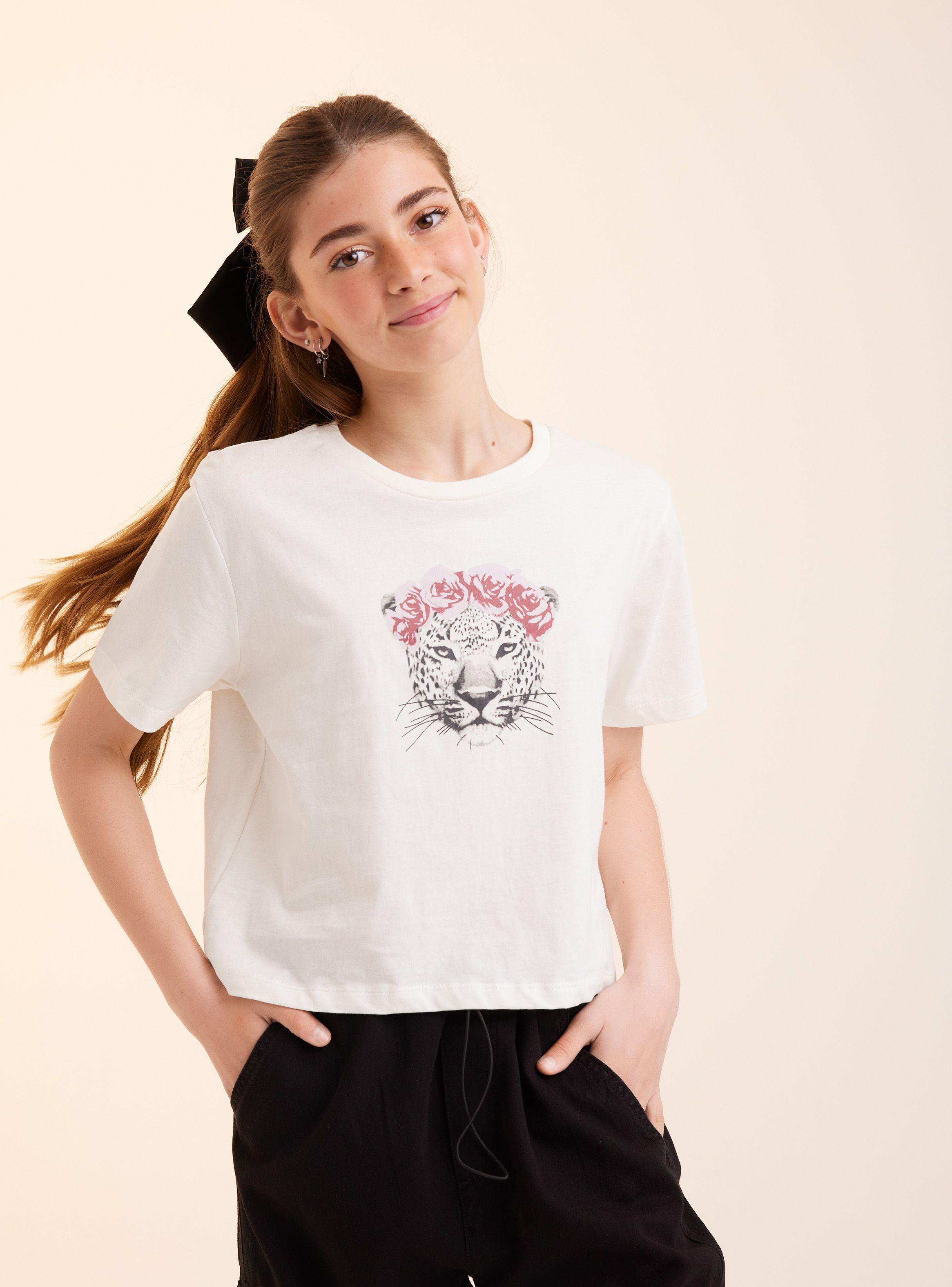 Polera Tipo Boxy con Estampado Frontal-0