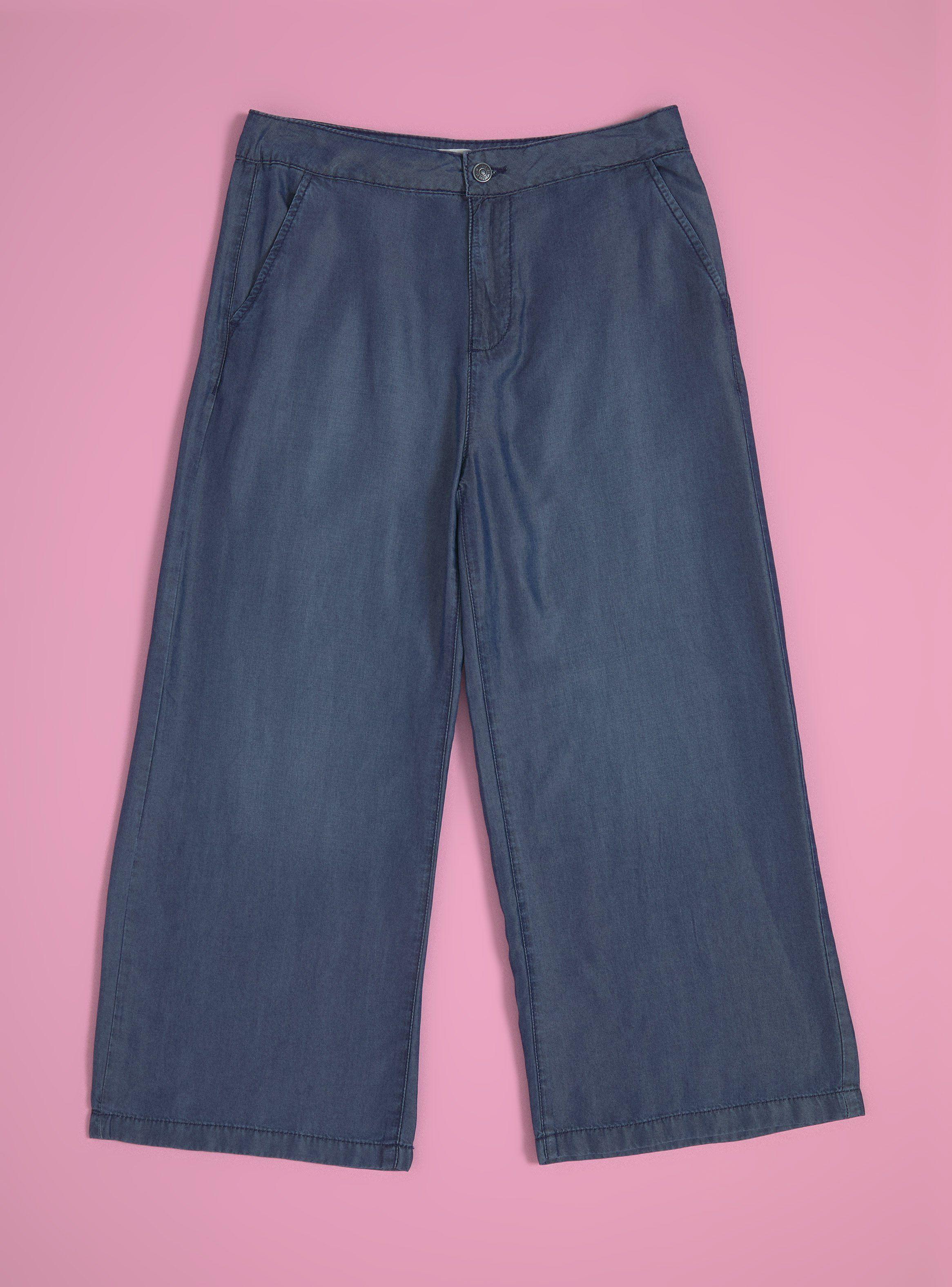 Pantalón Ancho Jeans Tela Fluida-2