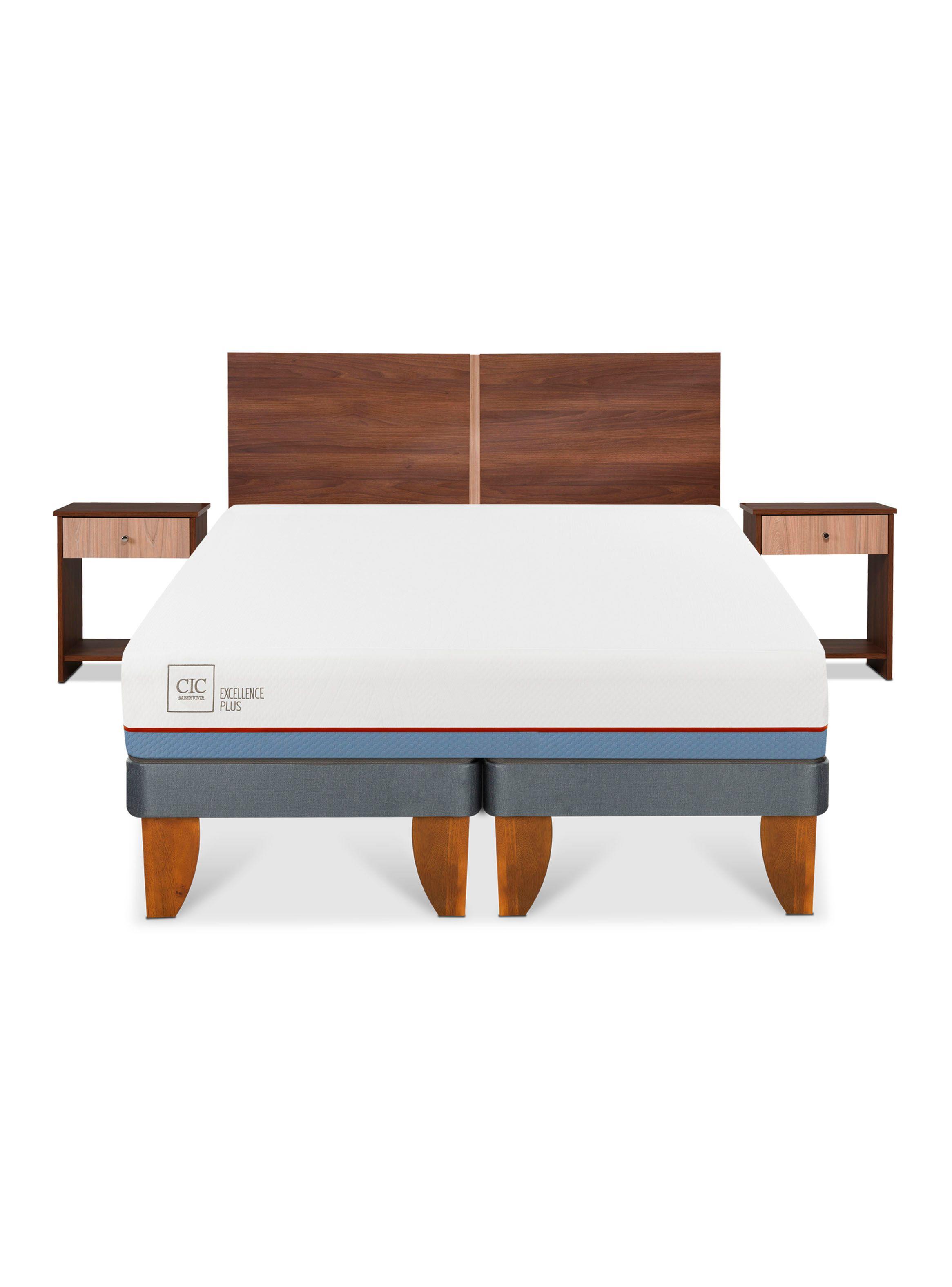 Cama Europea Excellence Plus 2 Plaza Base Dividida + Set Muebles Stylo-2