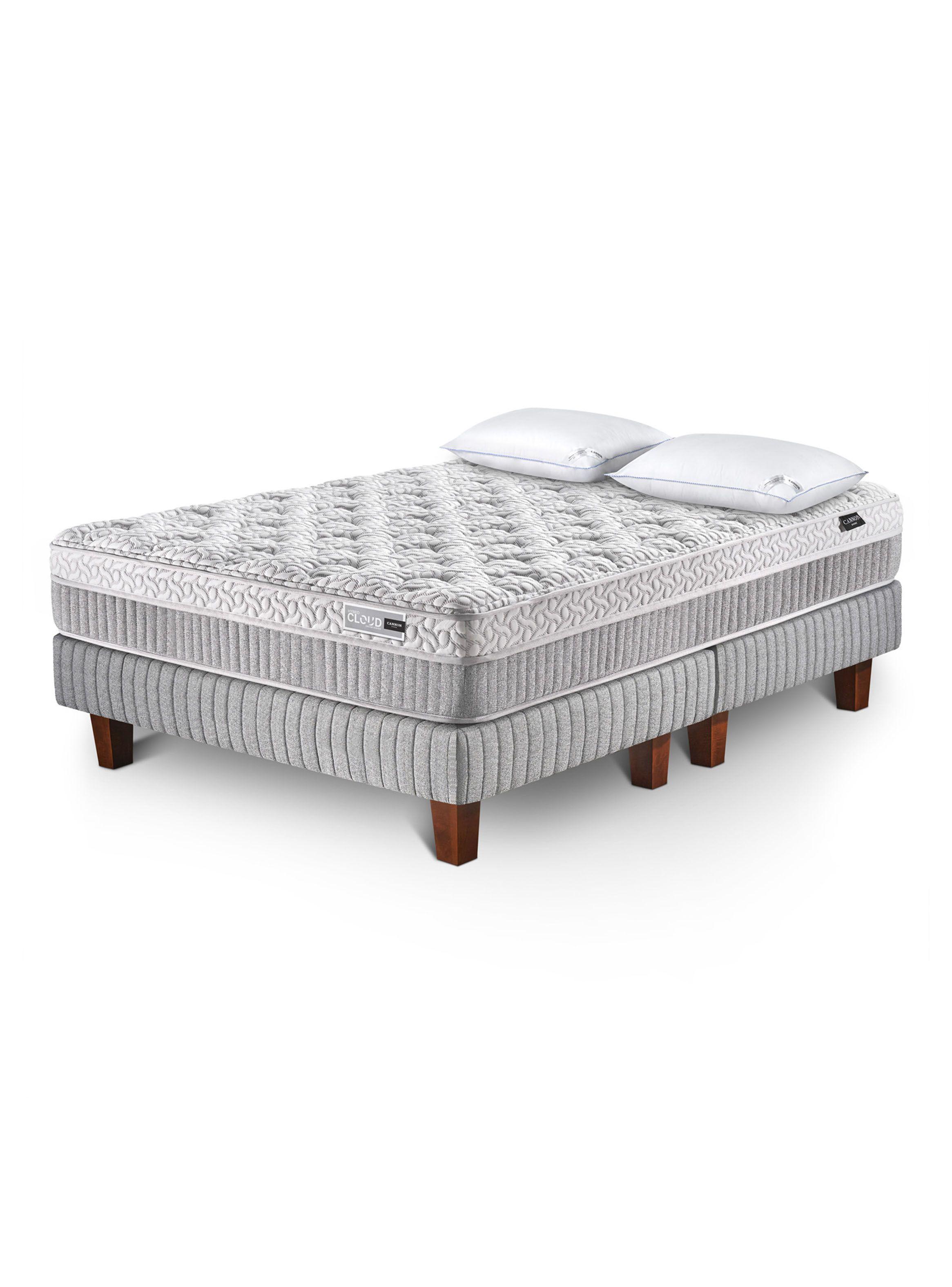 Cama Europea Hybrid Cloud 2 Plazas + Set Almohadas-0