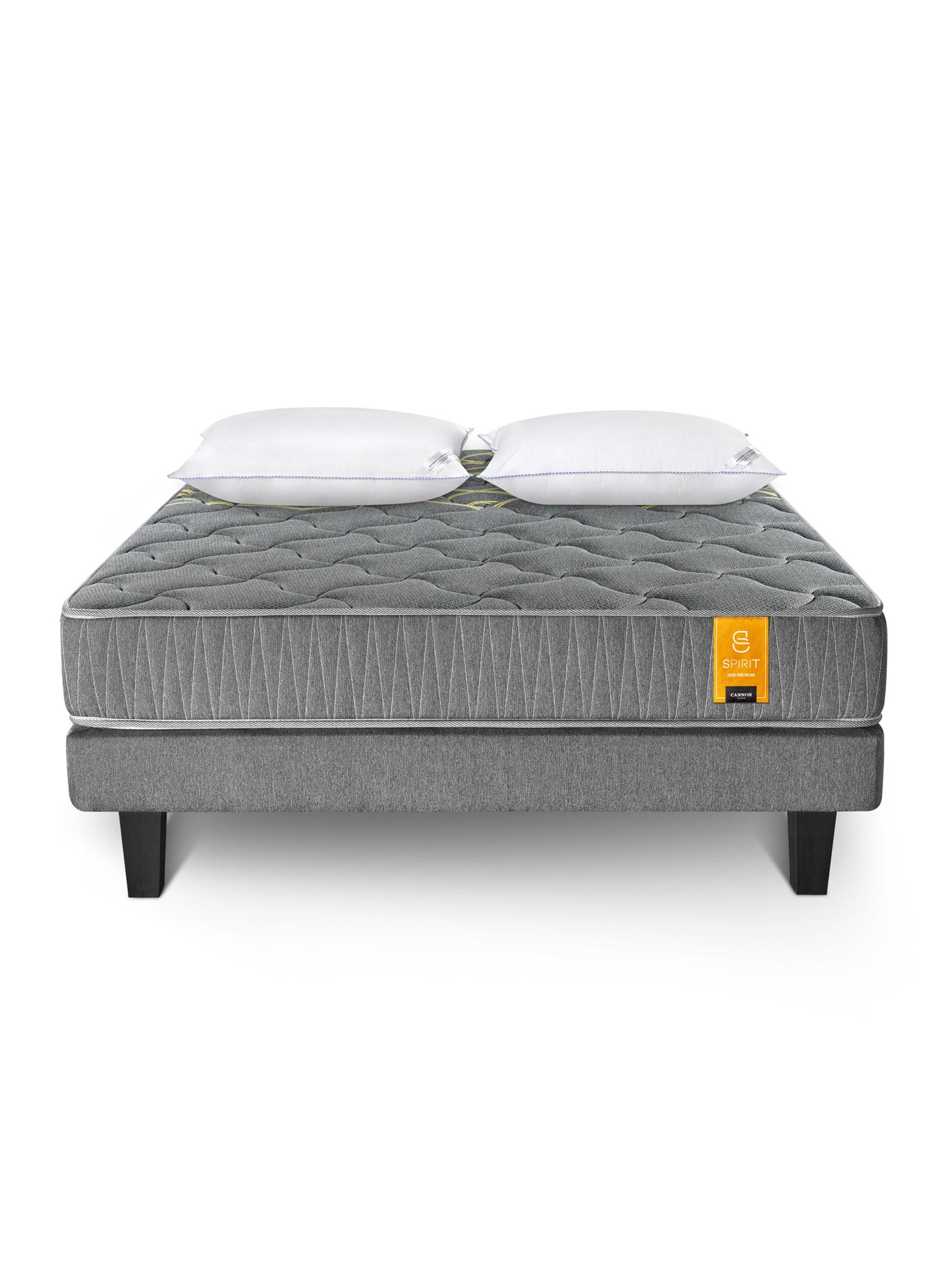 Cama Europea Spirit 2 Plazas Base Dividida + Set Almohadas + Cubrecolchón-1
