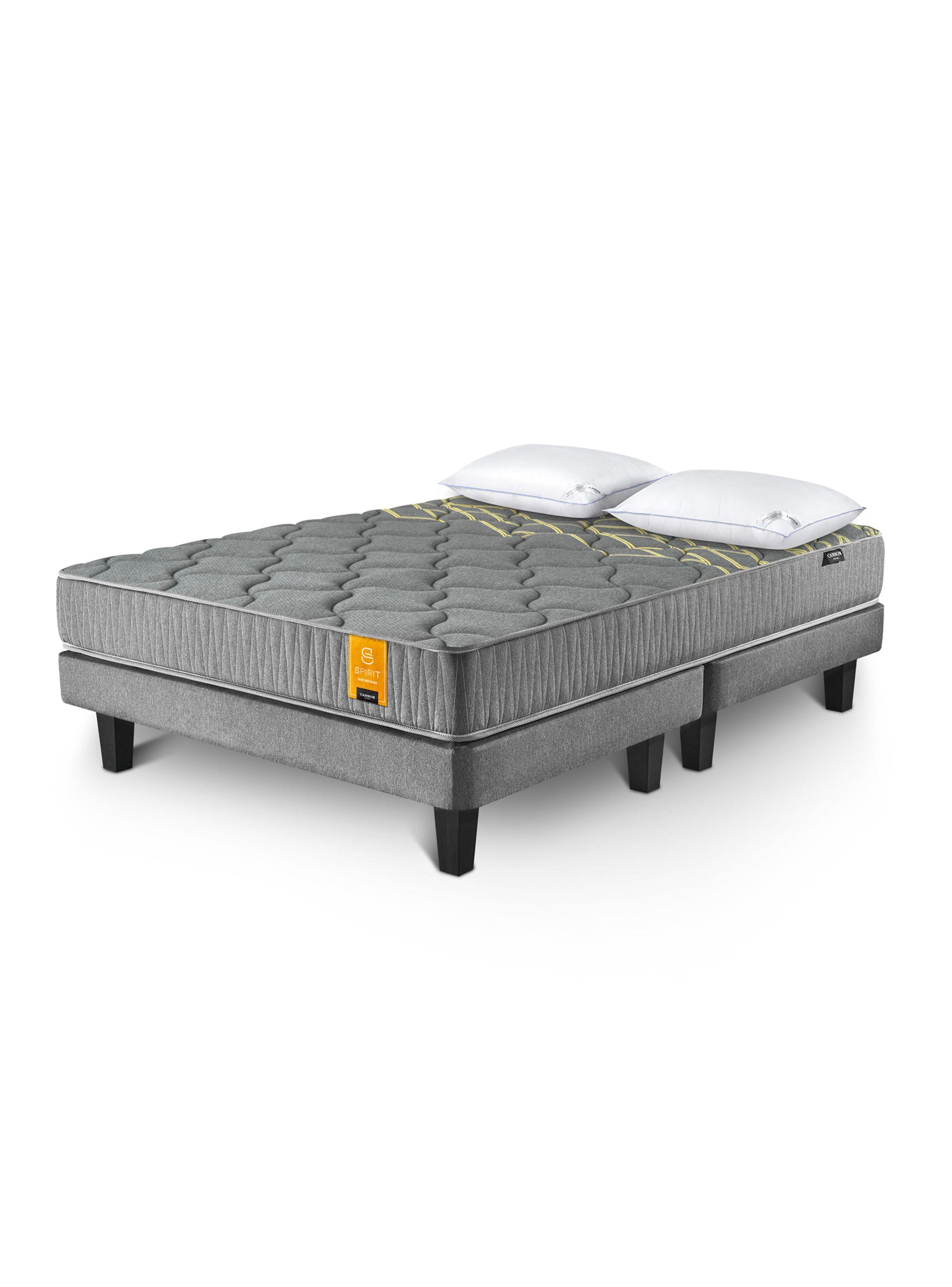 Cama Europea Spirit 2 Plazas Base Dividida + Set Almohadas Dowm Alternative-0