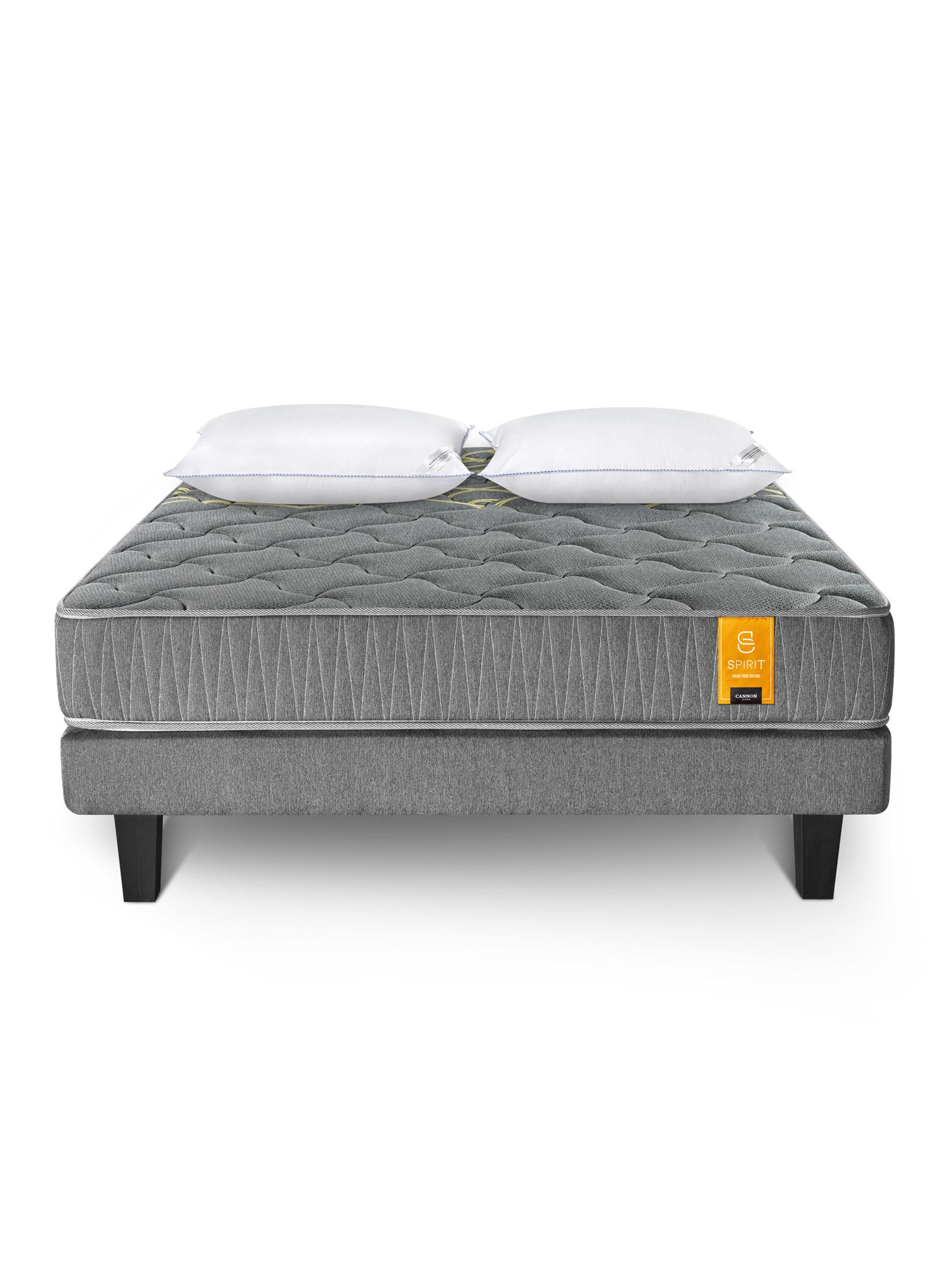 Cama Europea Spirit 2 Plazas Base Dividida + Set Almohadas Dowm Alternative-1