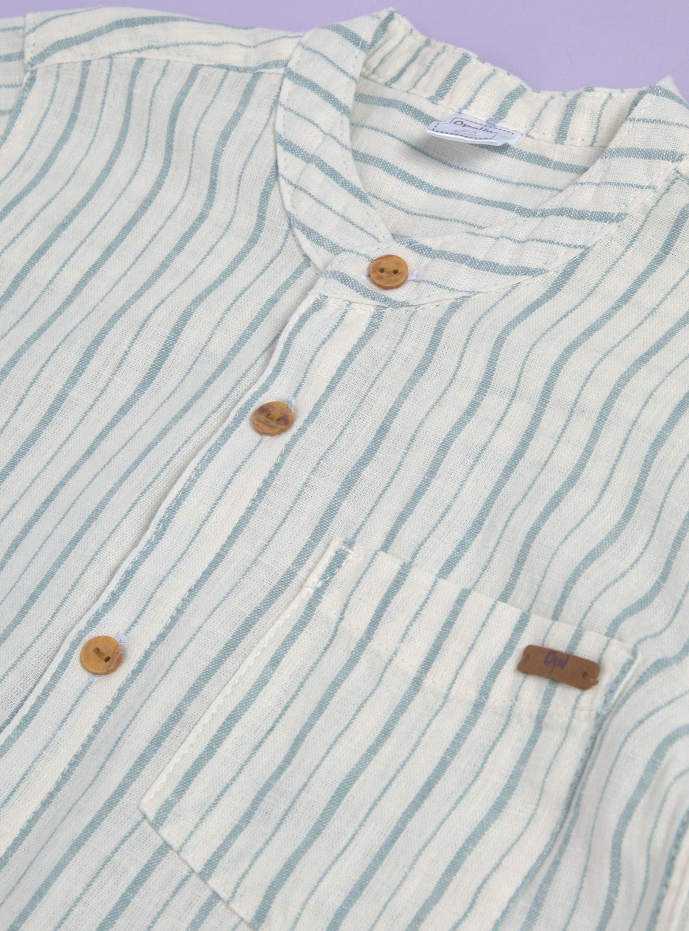 Camisa de Vestir con Rayas y Estilo Relajado-2