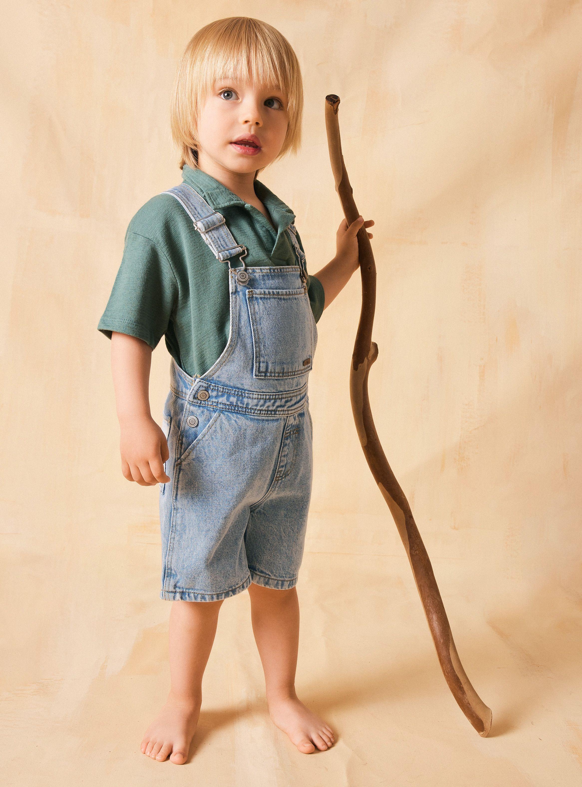 Jardinera Short de Corte Clásico Denim-0