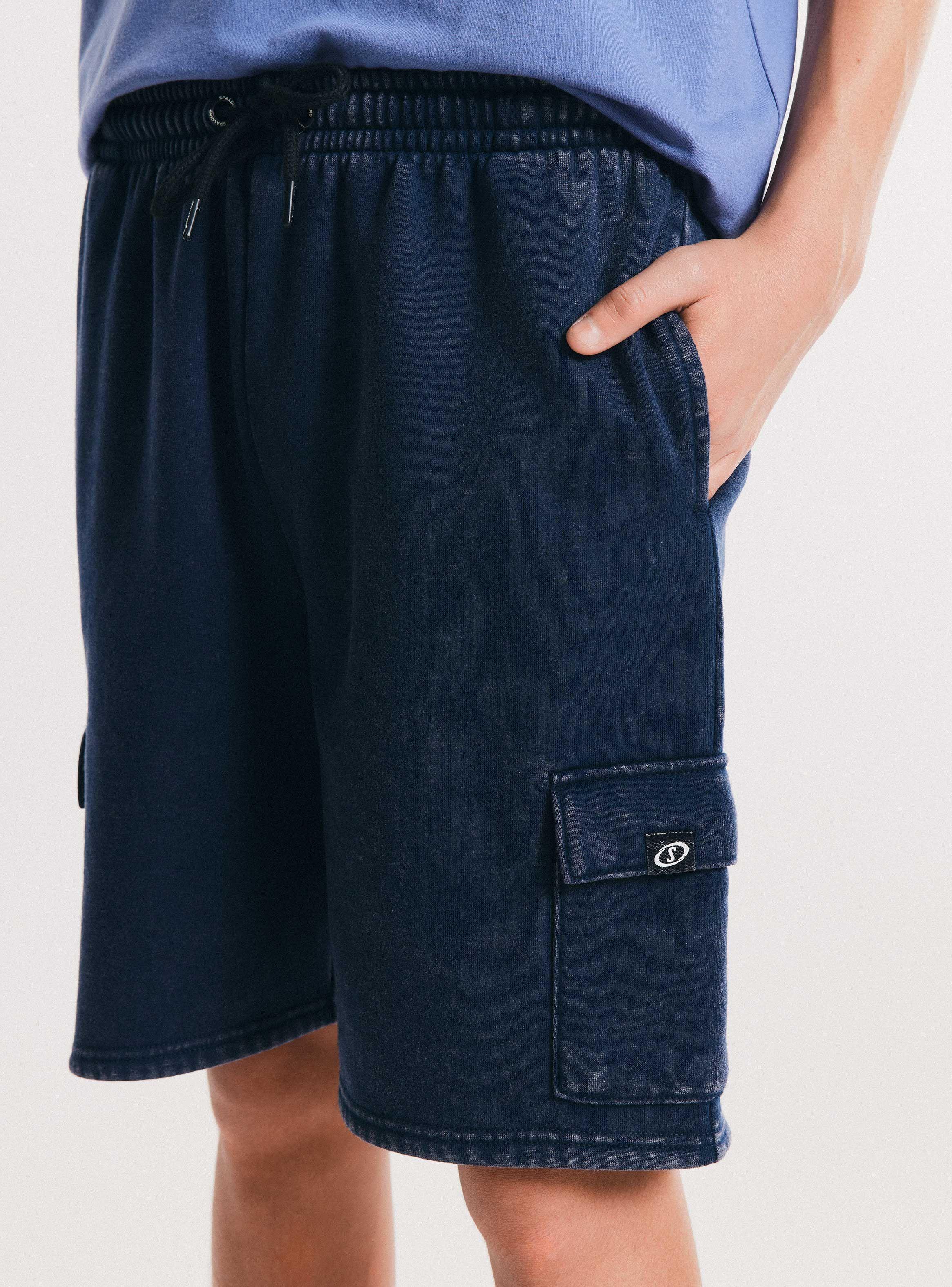 Short Bolsillos Cargo en Costados Color Desgastado-1