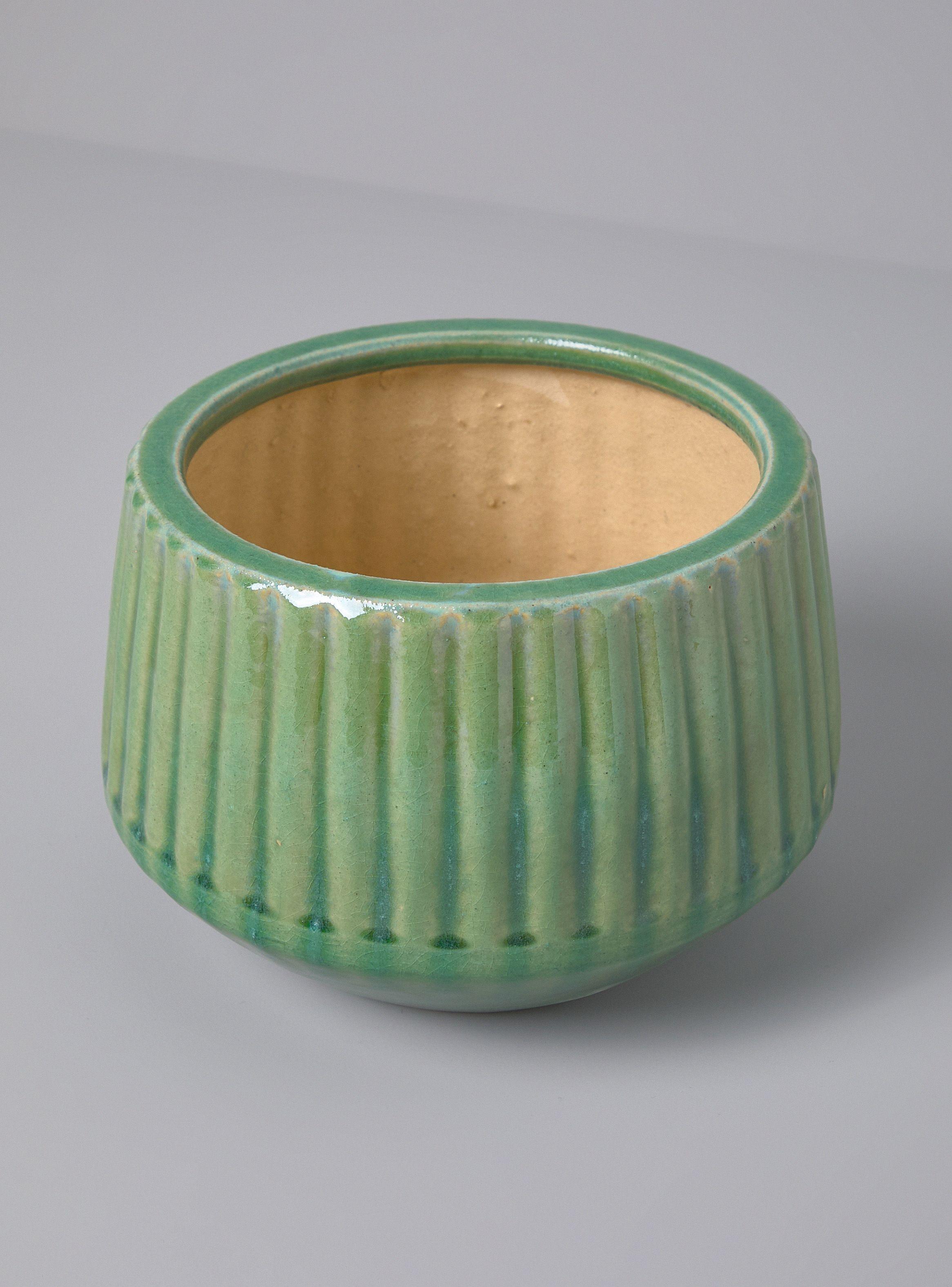 Macetero Cerámica Rio M Verde 22x18 cm-1