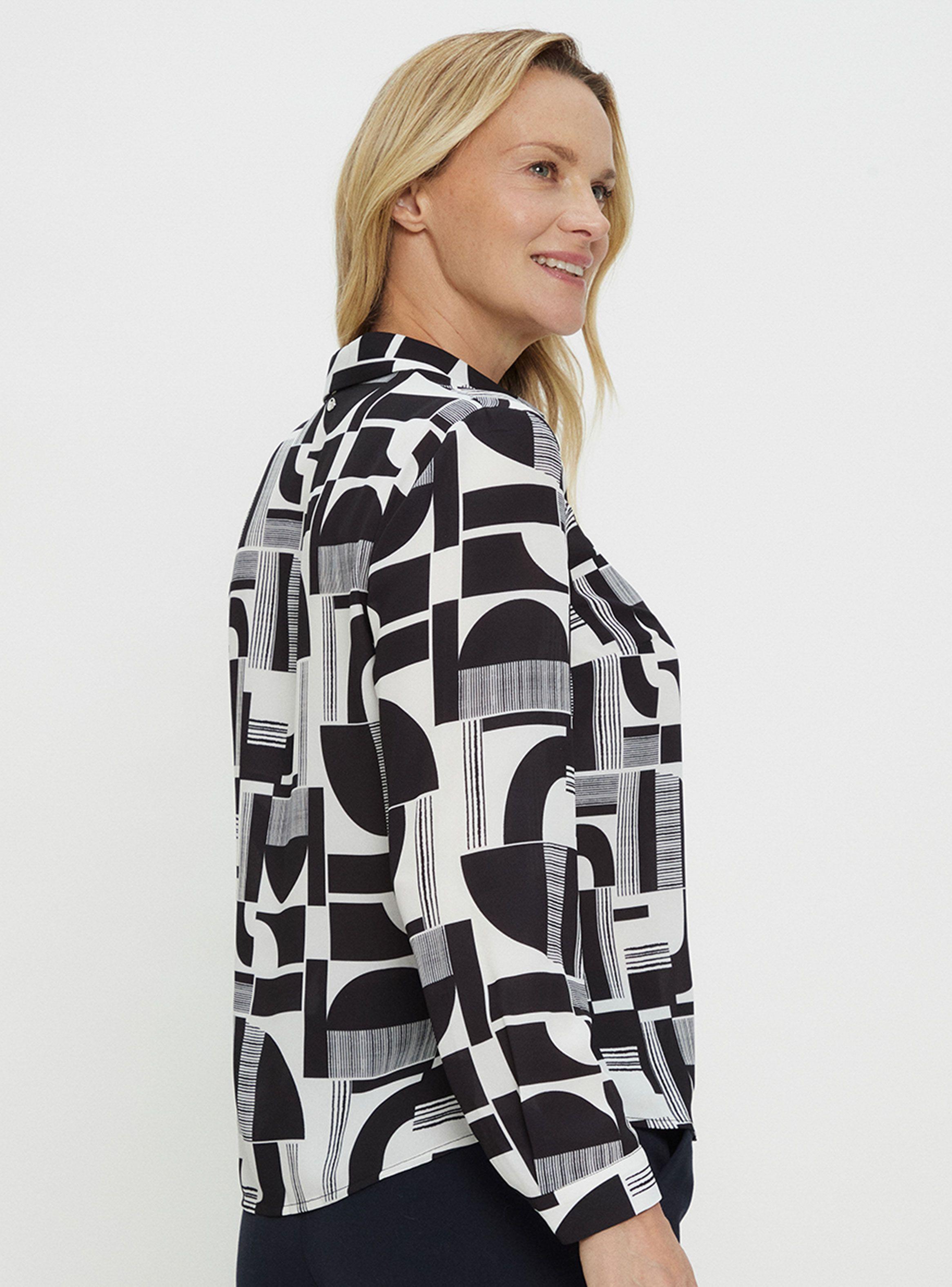 Blusa Estampada Con Cuello Camisero-1