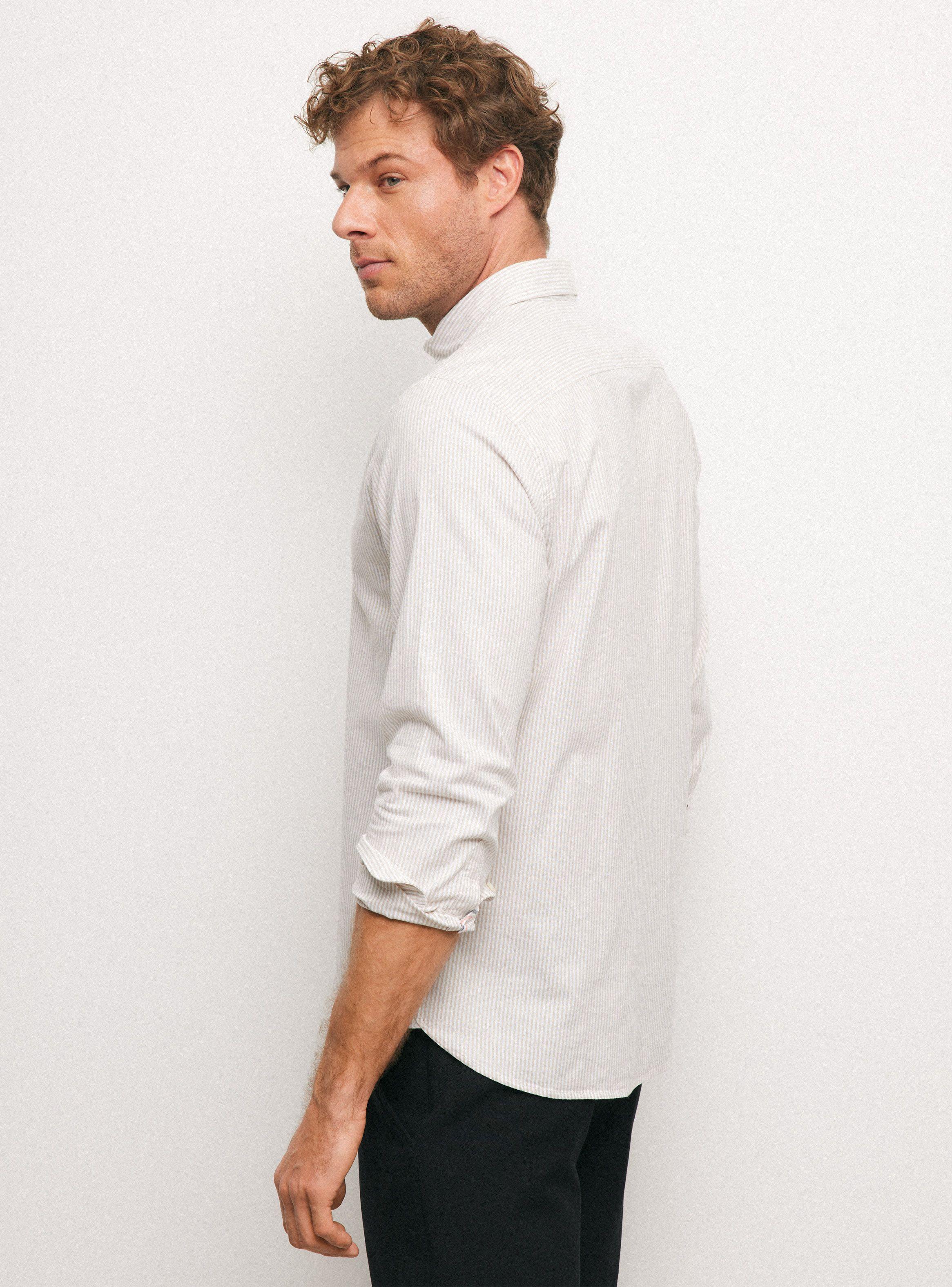 Camisa de Vestir Rayas Botón-1